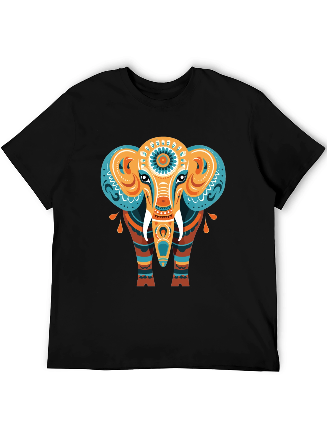 Elephant Graphic Tee - Unique Tribal Design
