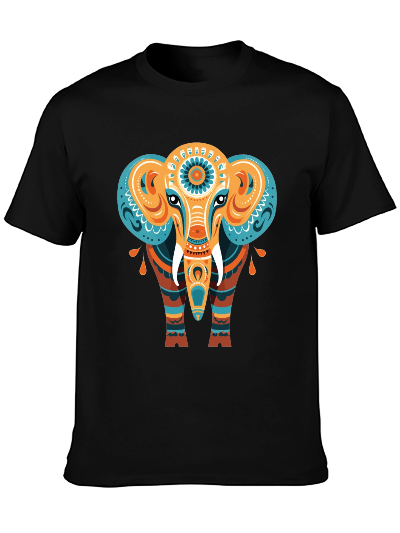 Elephant Graphic Tee - Unique Tribal Design