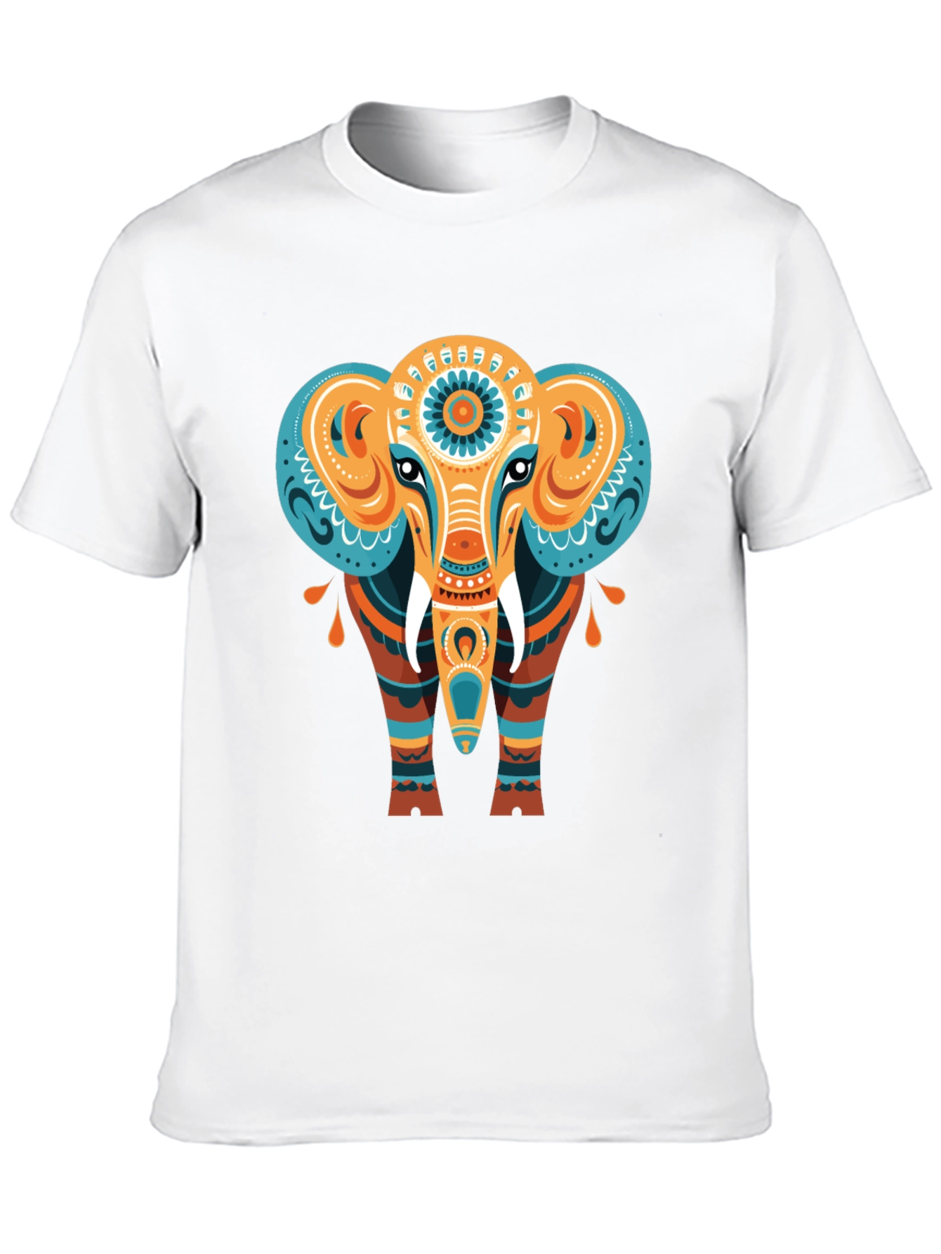 Elephant Graphic Tee - Unique Tribal Design