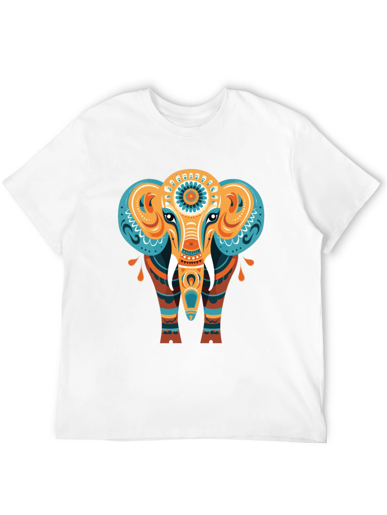 Elephant Graphic Tee - Unique Tribal Design