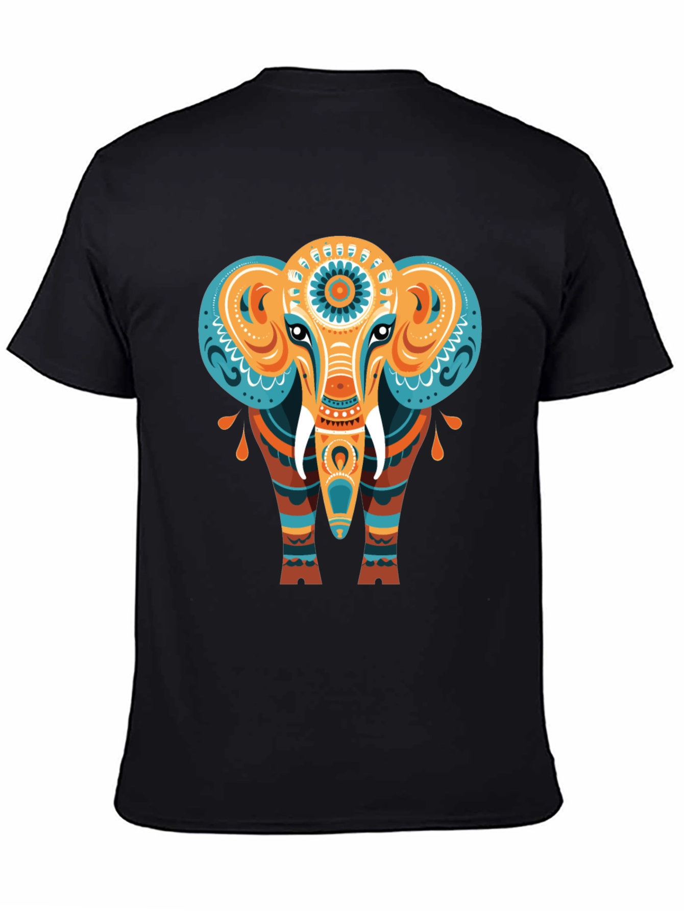 Elephant Graphic Tee - Unique Tribal Design