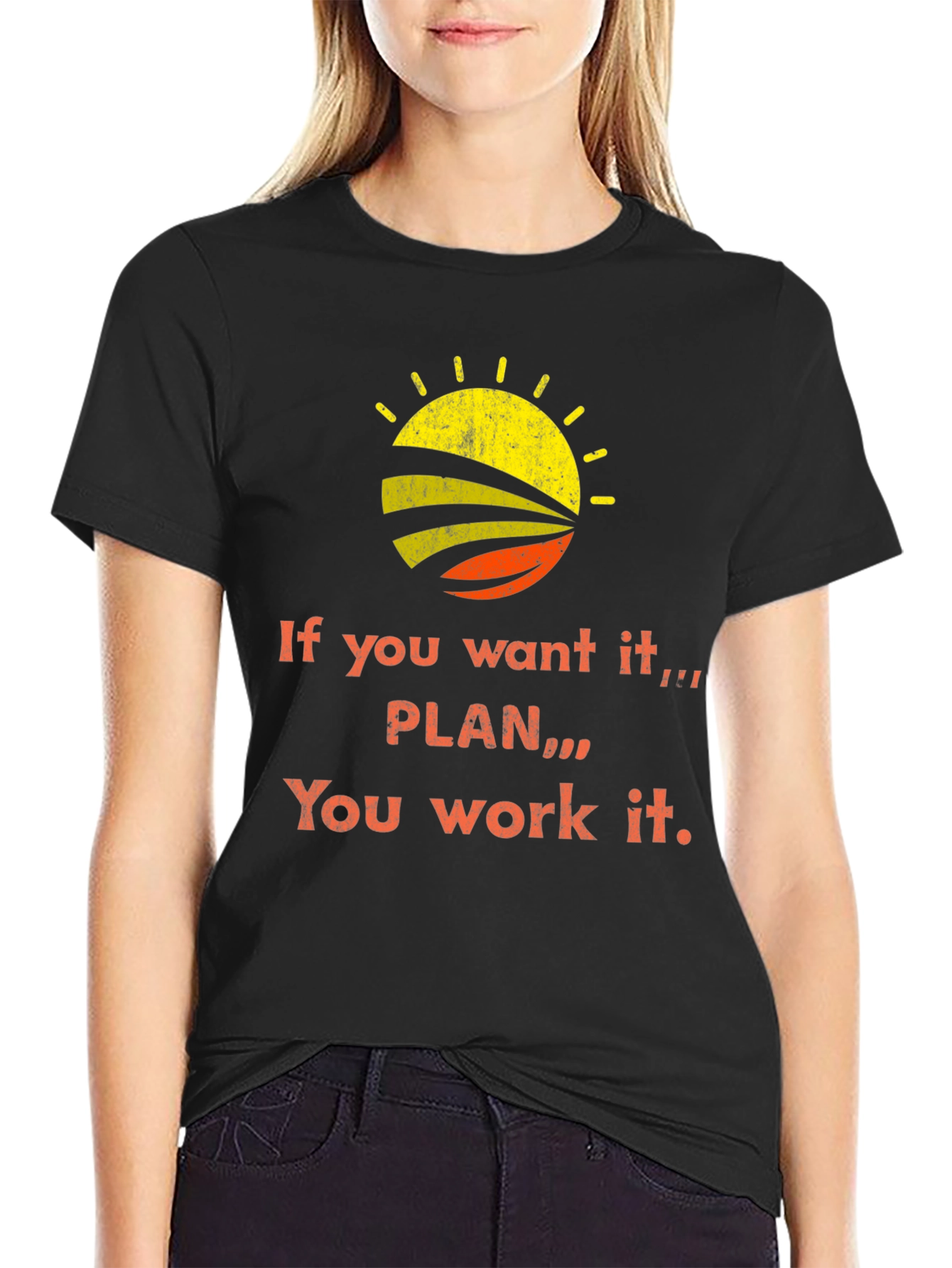 Inspirational Quote Graphic Tee - Black Cotton T-Shirt