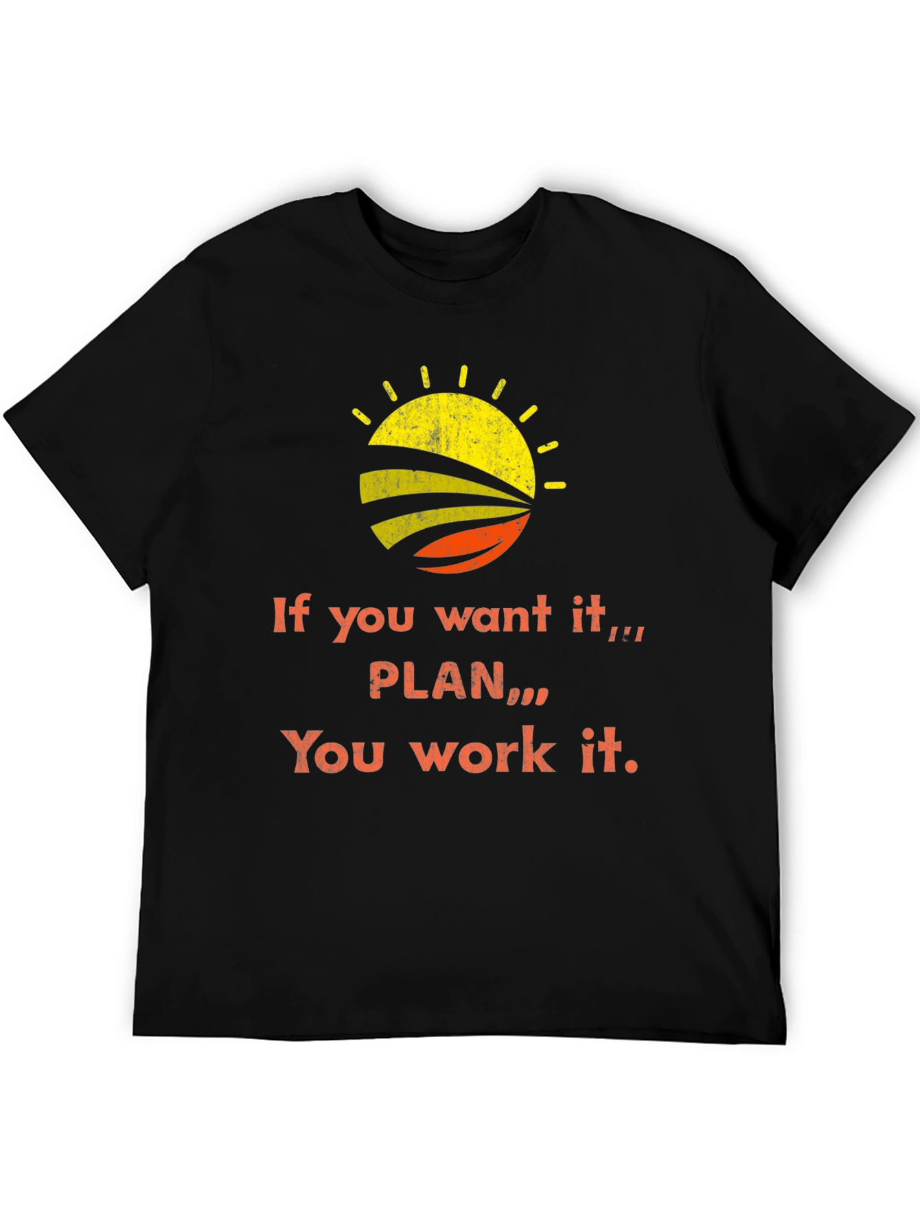 Inspirational Quote Graphic Tee - Black Cotton T-Shirt