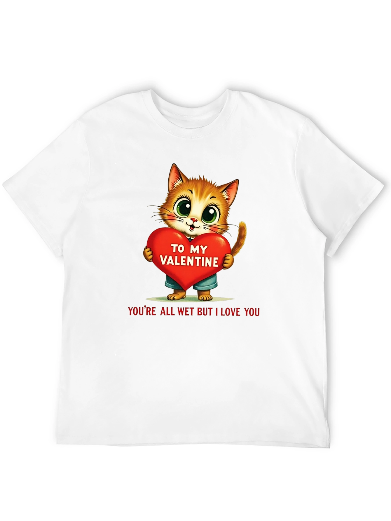 Cute Valentine Cat Graphic Tee