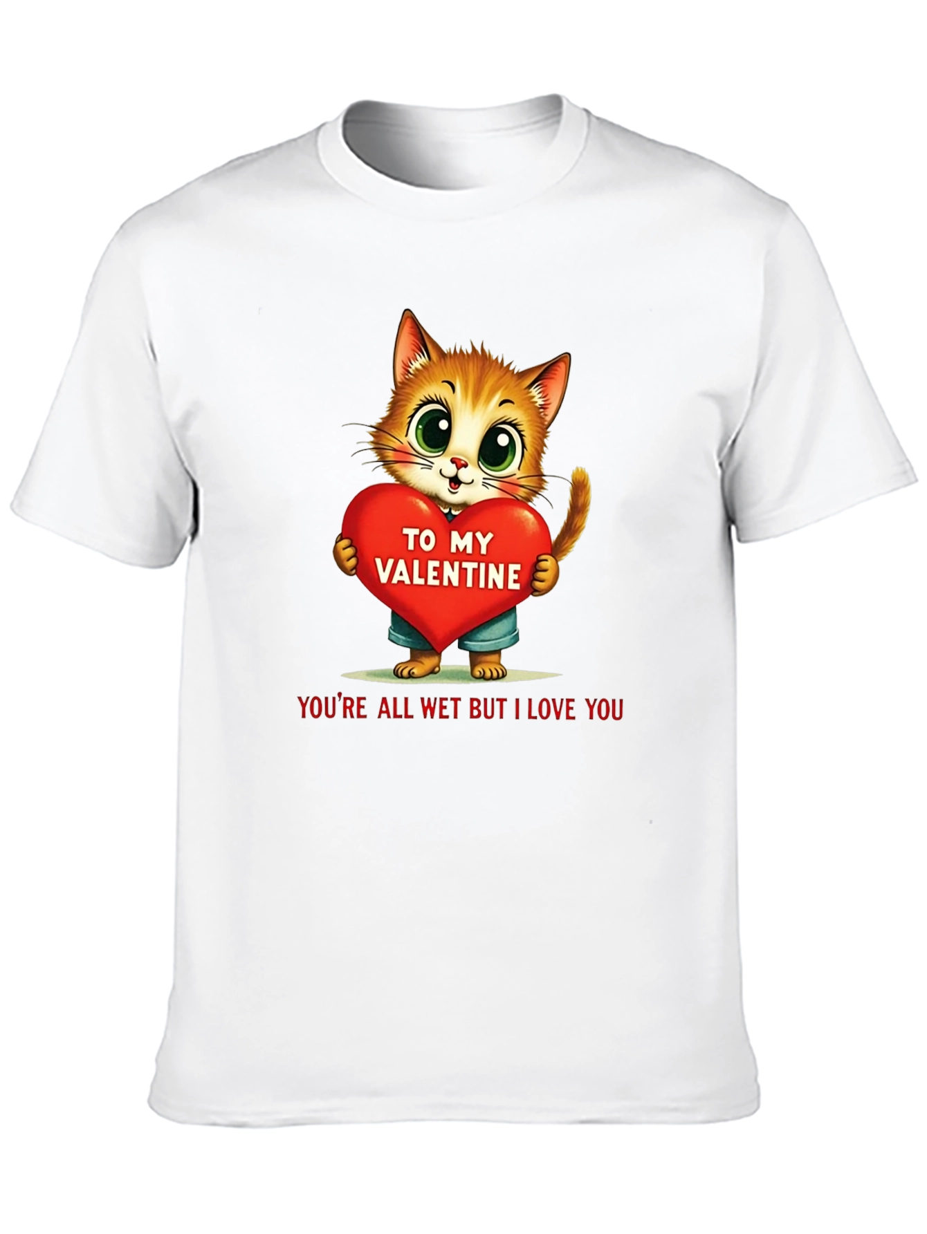Cute Valentine Cat Graphic Tee