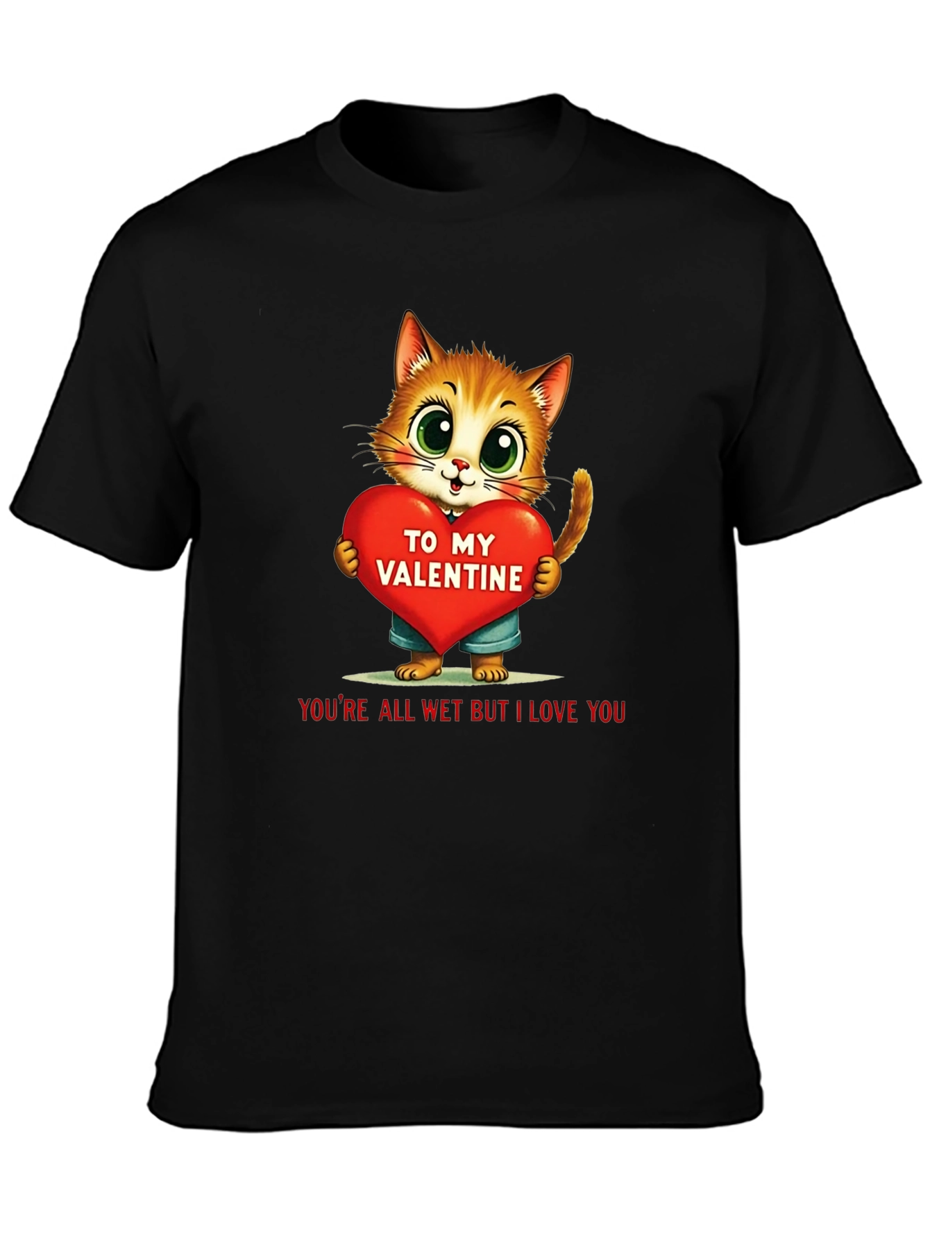 Cute Valentine Cat Graphic Tee