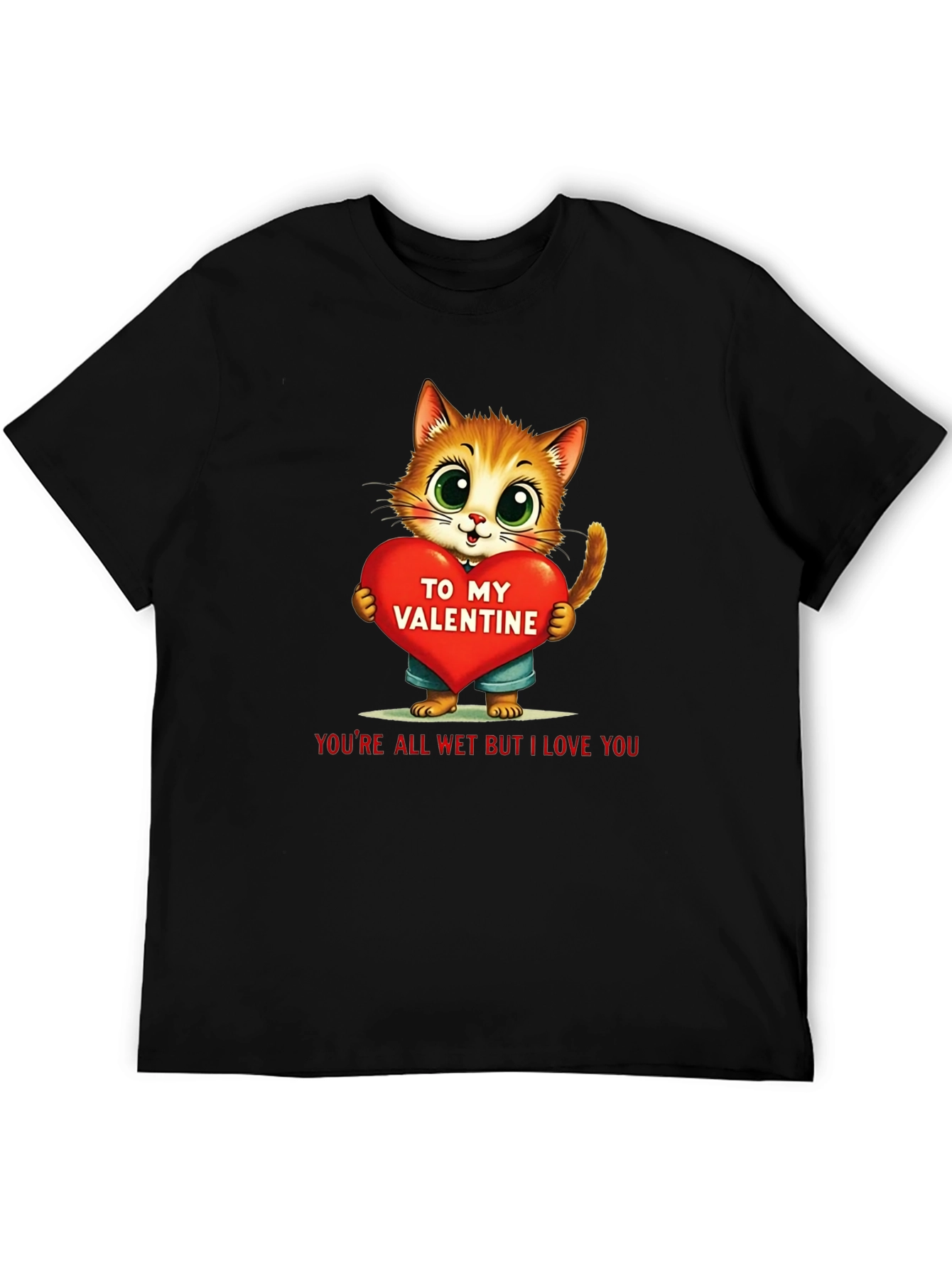 Cute Valentine Cat Graphic Tee