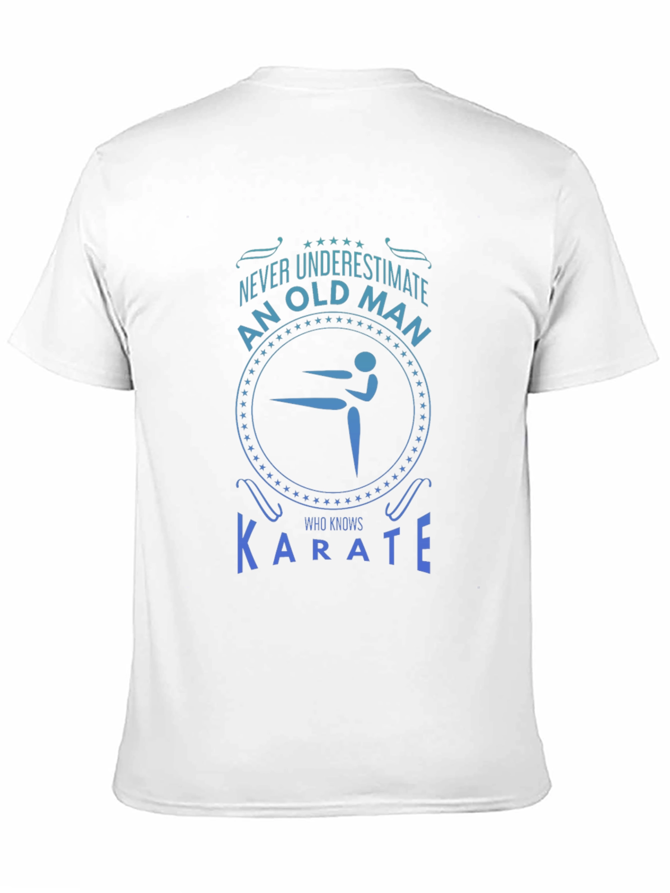 Karate Old Man Graphic T-Shirt - Black
