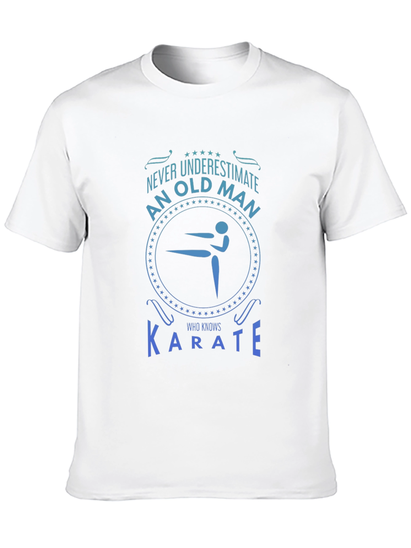 Karate Old Man Graphic T-Shirt - Black