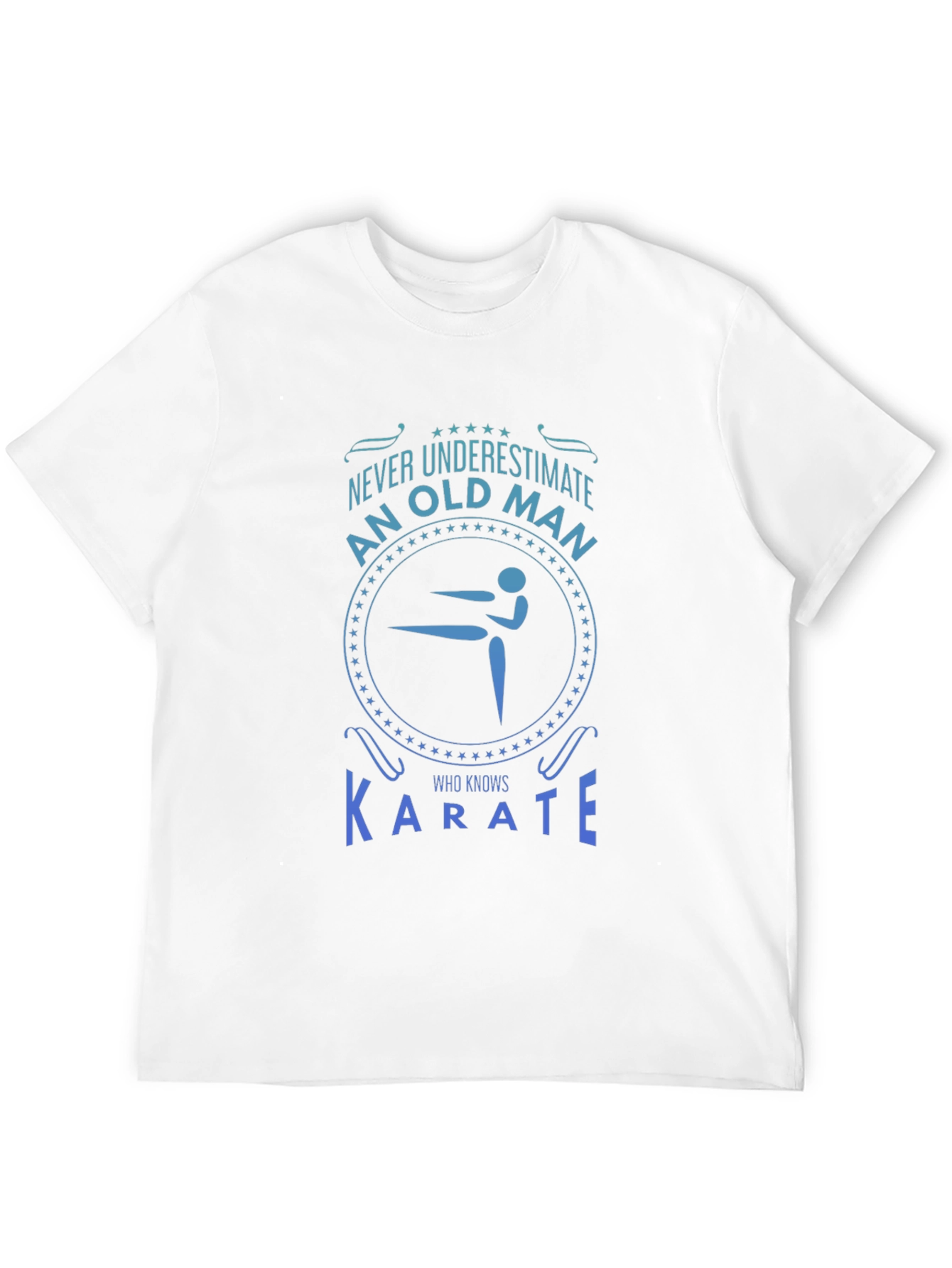 Karate Old Man Graphic T-Shirt - Black