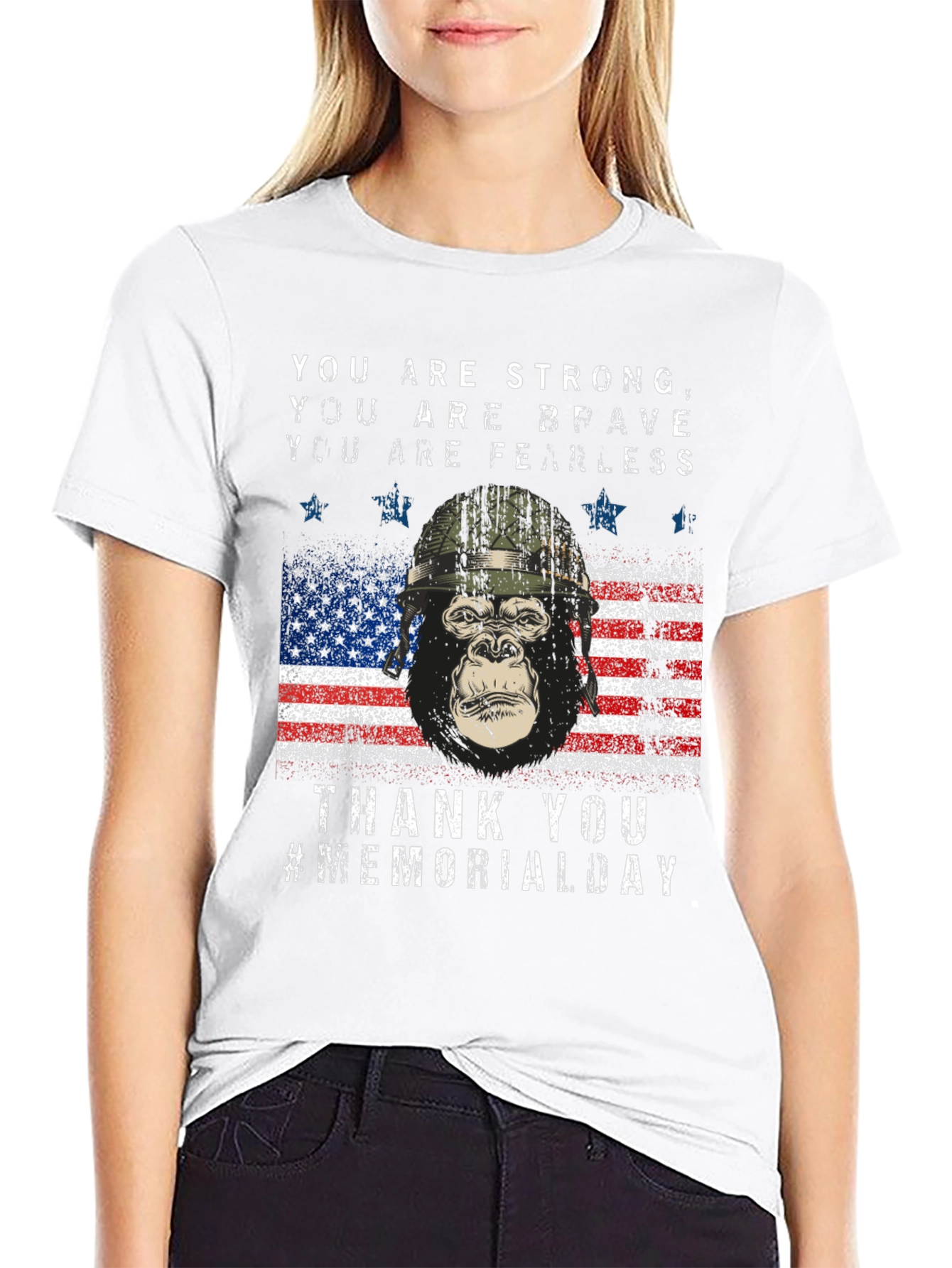 Memorial Day Gorilla USA Flag T-Shirt