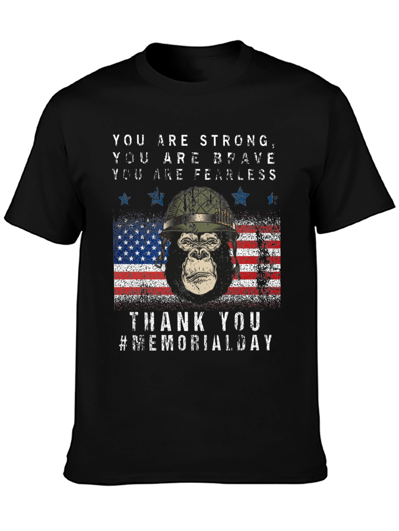 Memorial Day Gorilla USA Flag T-Shirt