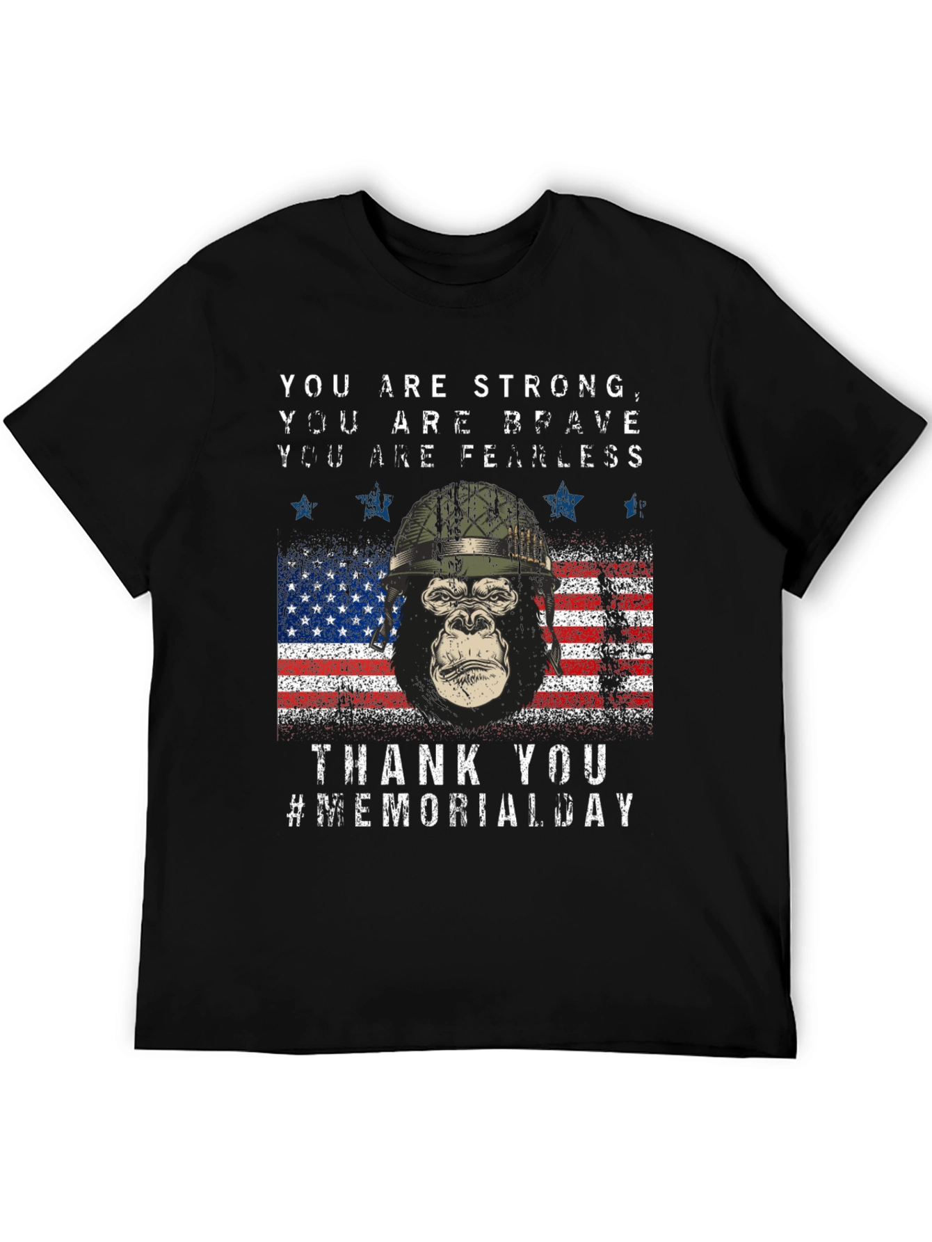 Memorial Day Gorilla USA Flag T-Shirt