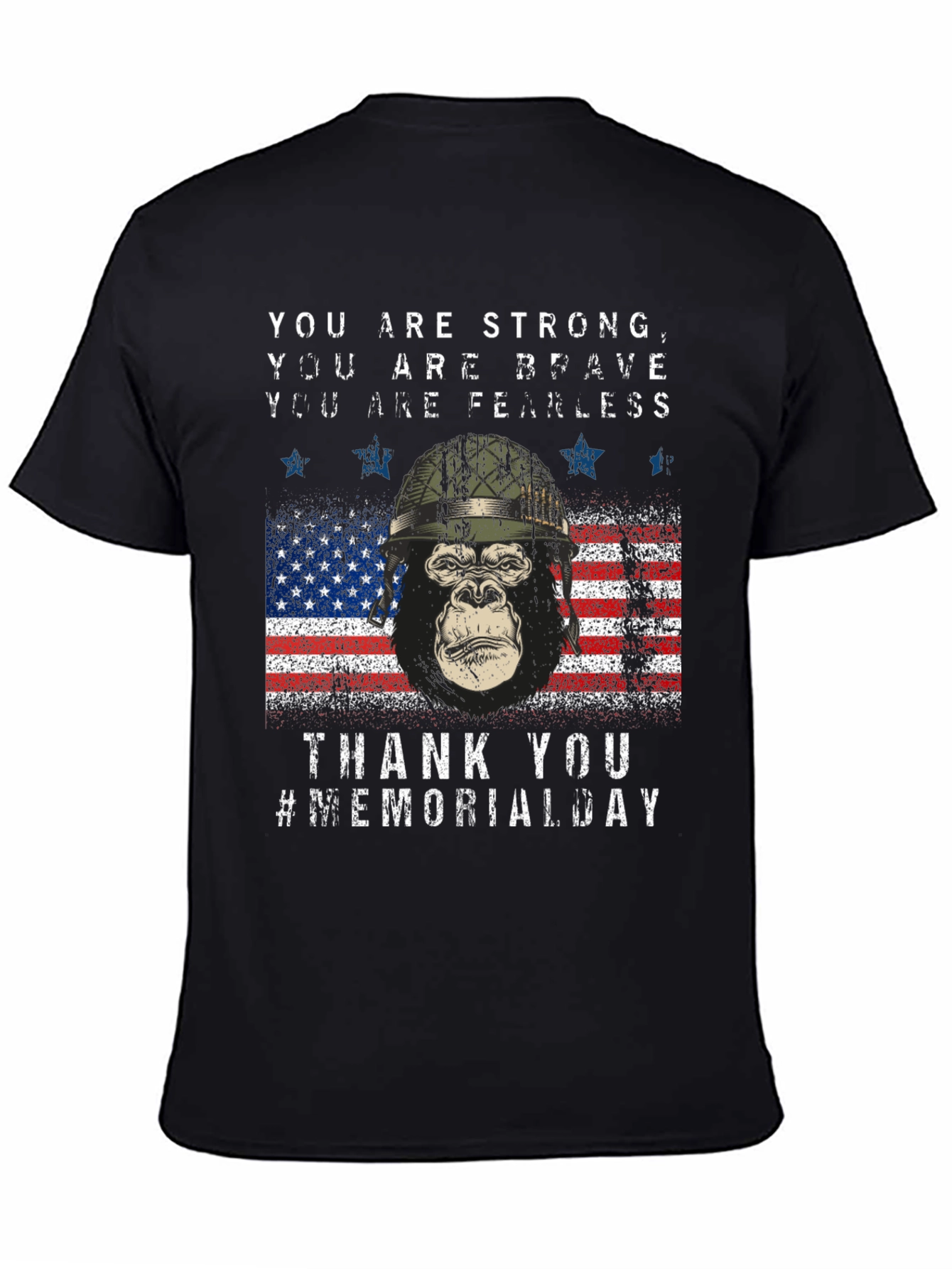 Memorial Day Gorilla USA Flag T-Shirt