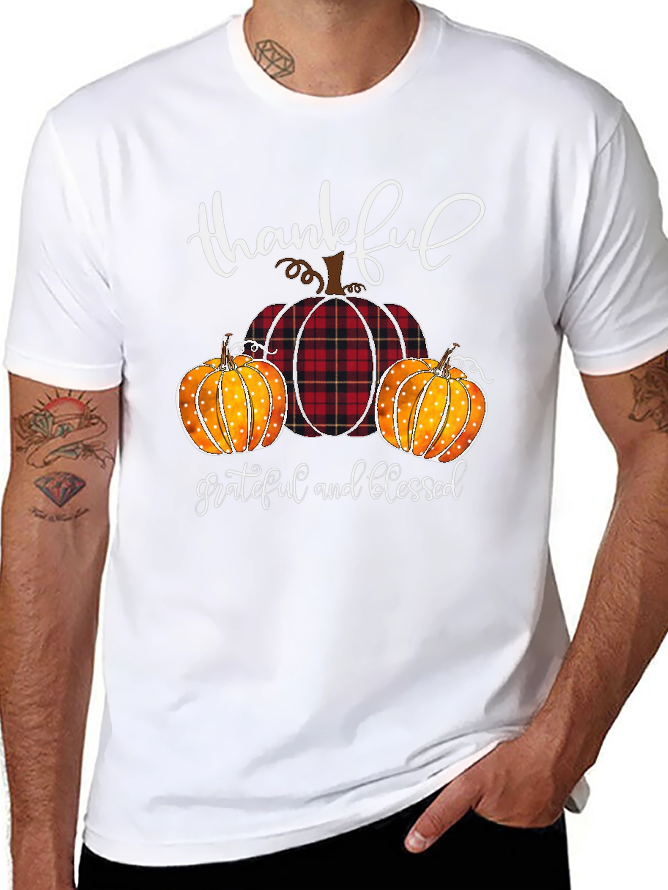 Thankful Grateful Blessed Pumpkin T-Shirt