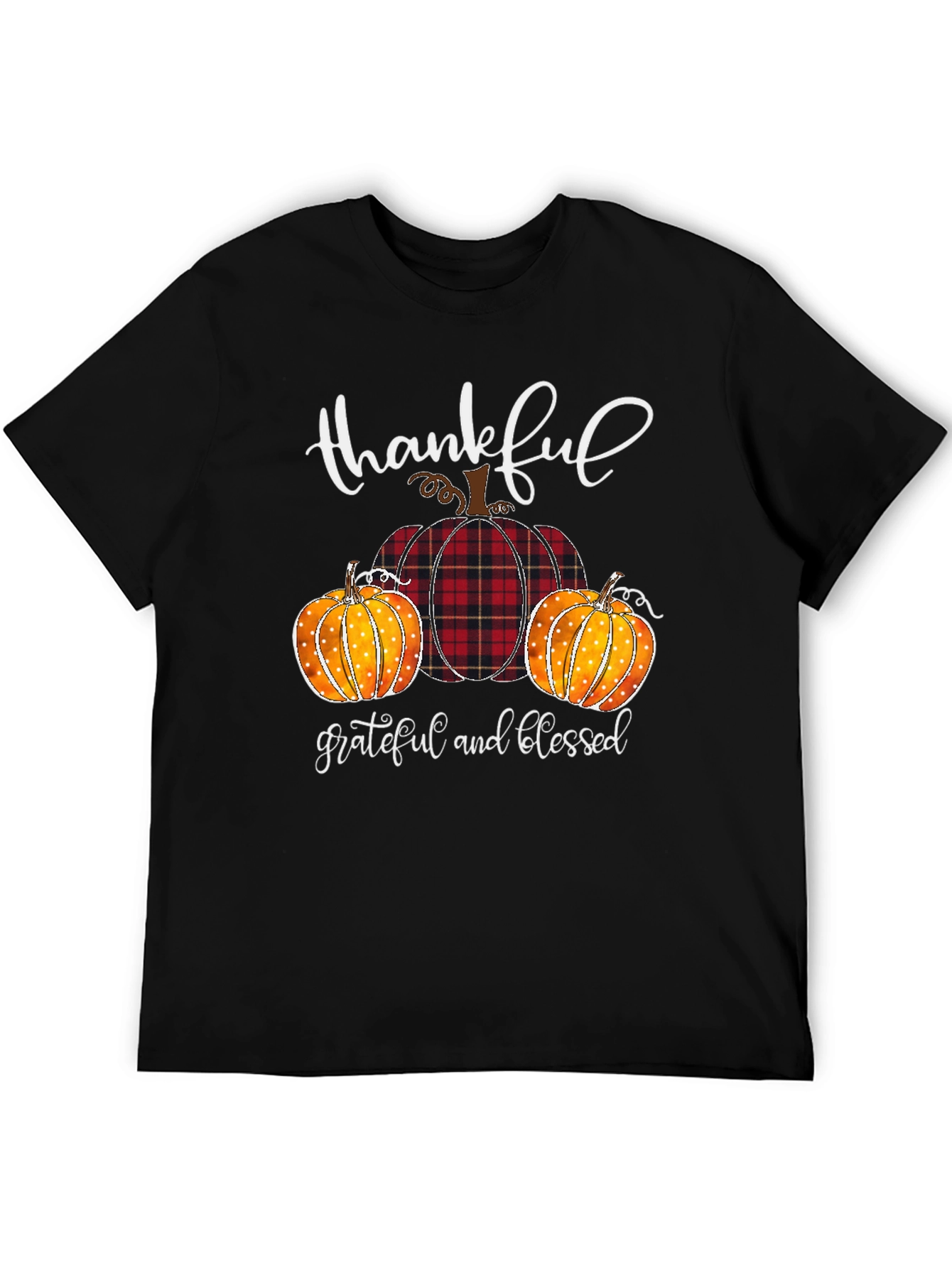 Thankful Grateful Blessed Pumpkin T-Shirt