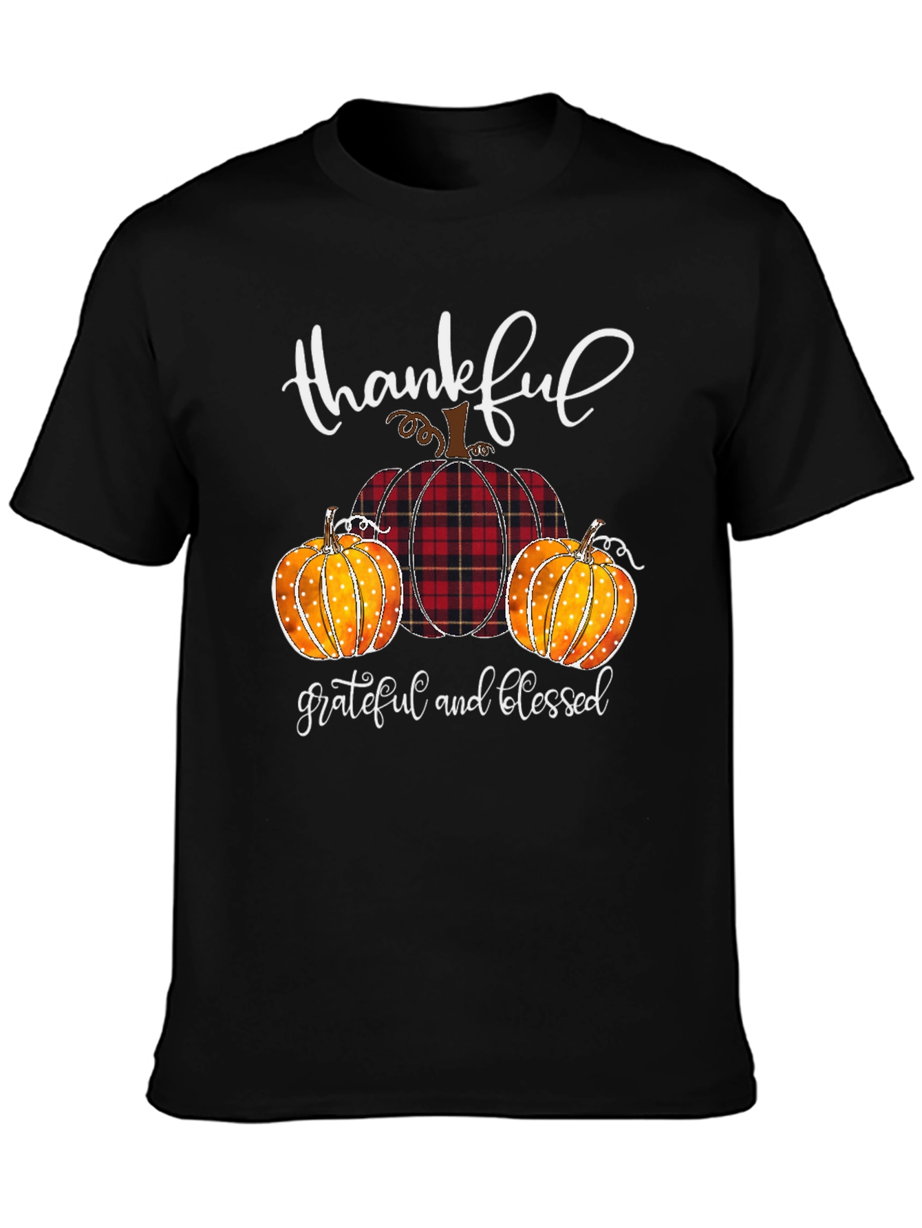 Thankful Grateful Blessed Pumpkin T-Shirt