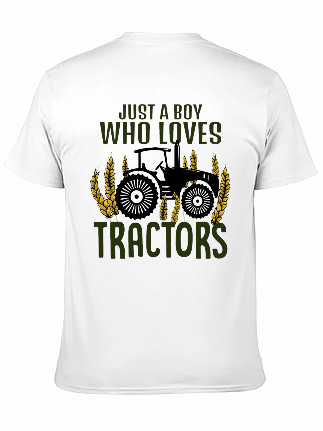 Boy Who Loves Tractors Black T-Shirt