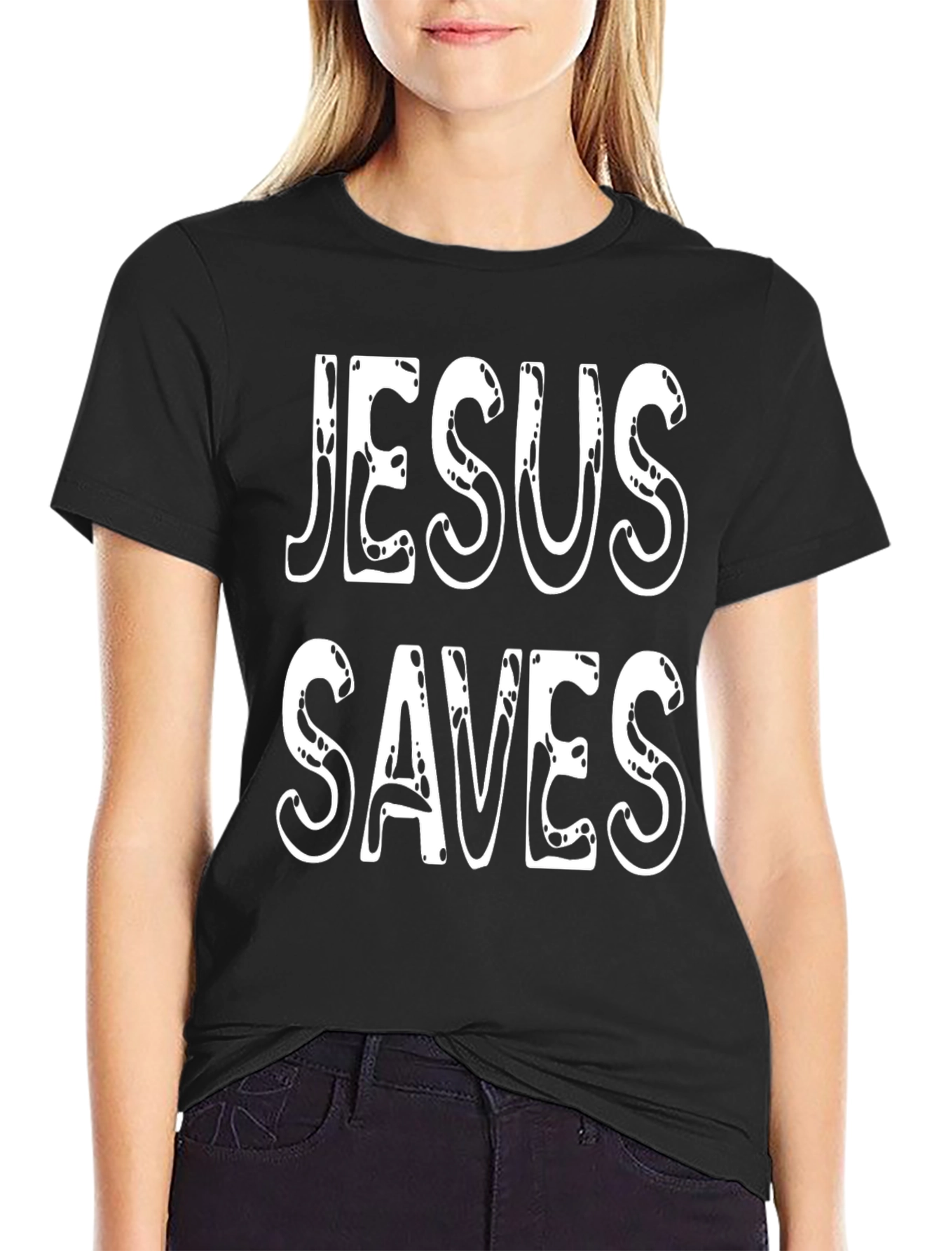 Jesus Saves Graphic T-Shirt - Black