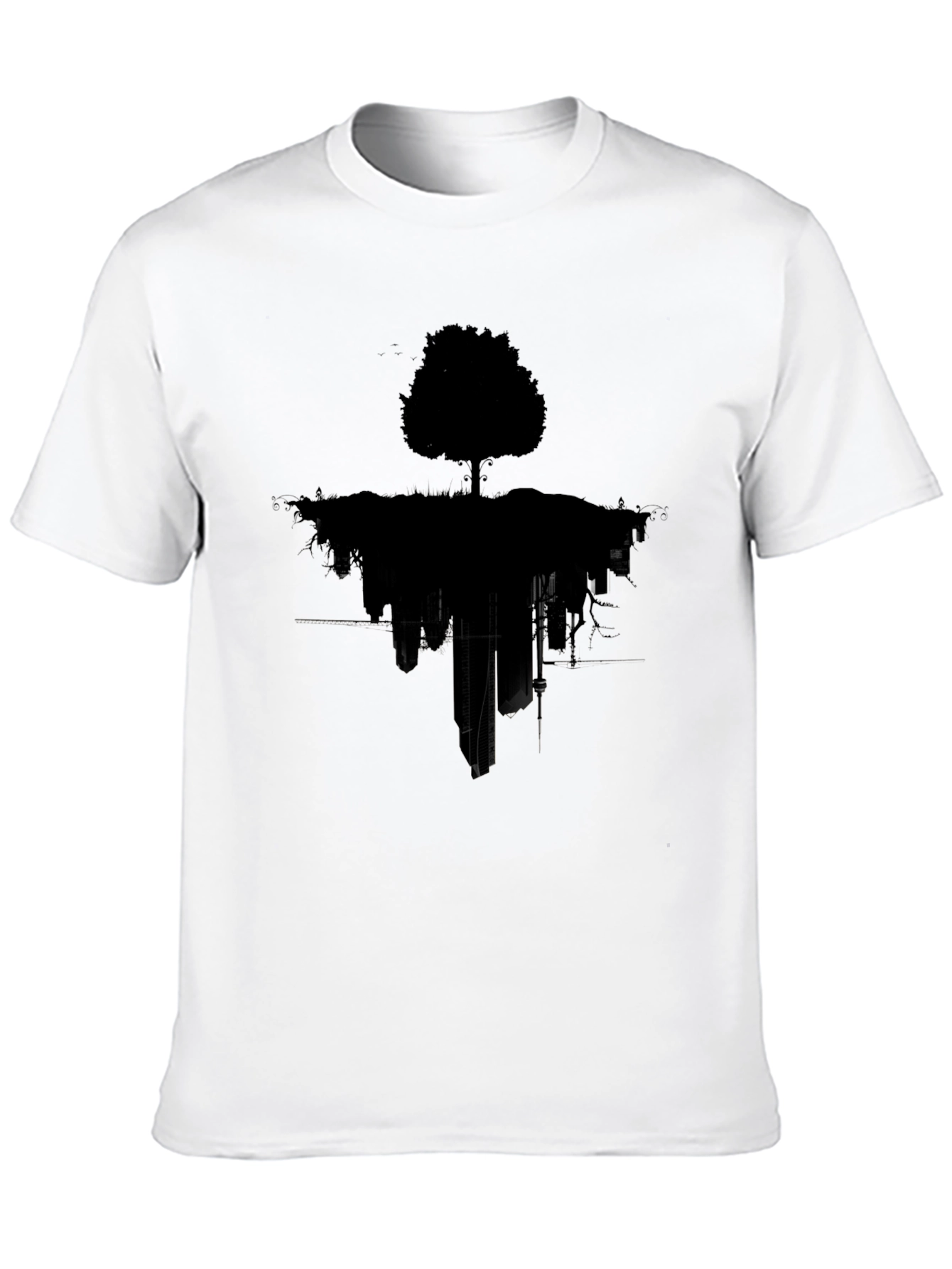 Tree Silhouette Graphic Black T-Shirt