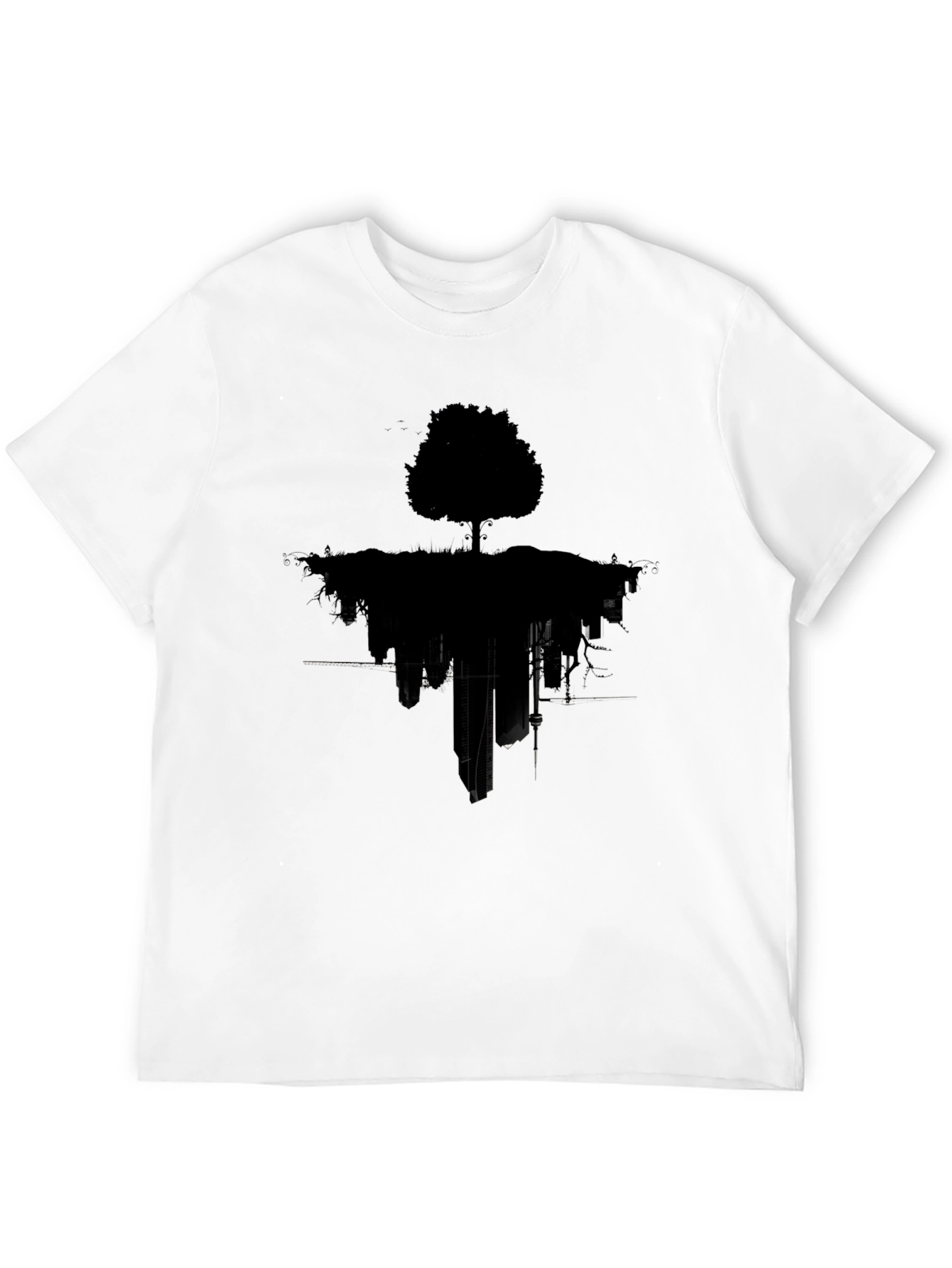 Tree Silhouette Graphic Black T-Shirt
