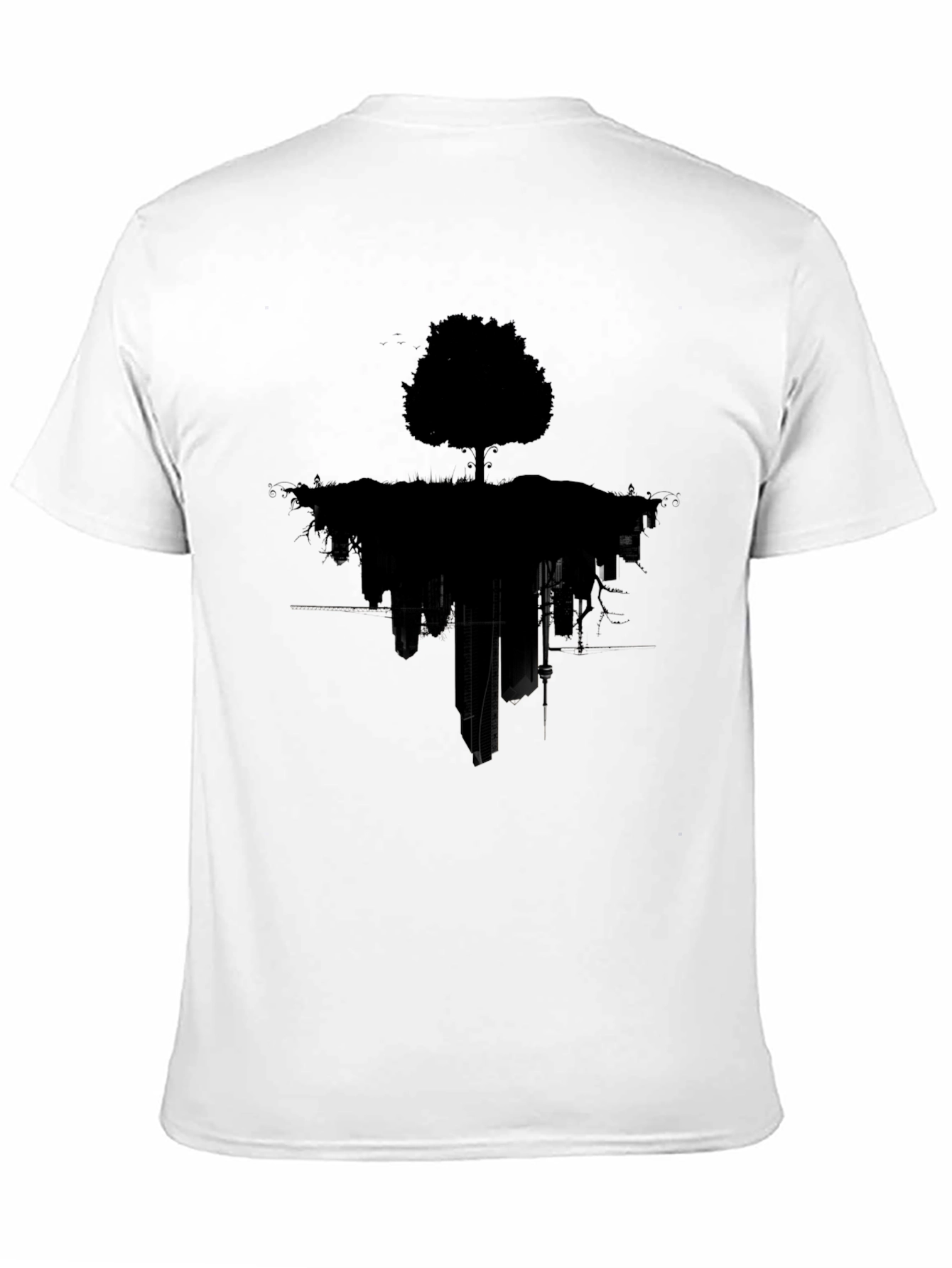 Tree Silhouette Graphic Black T-Shirt