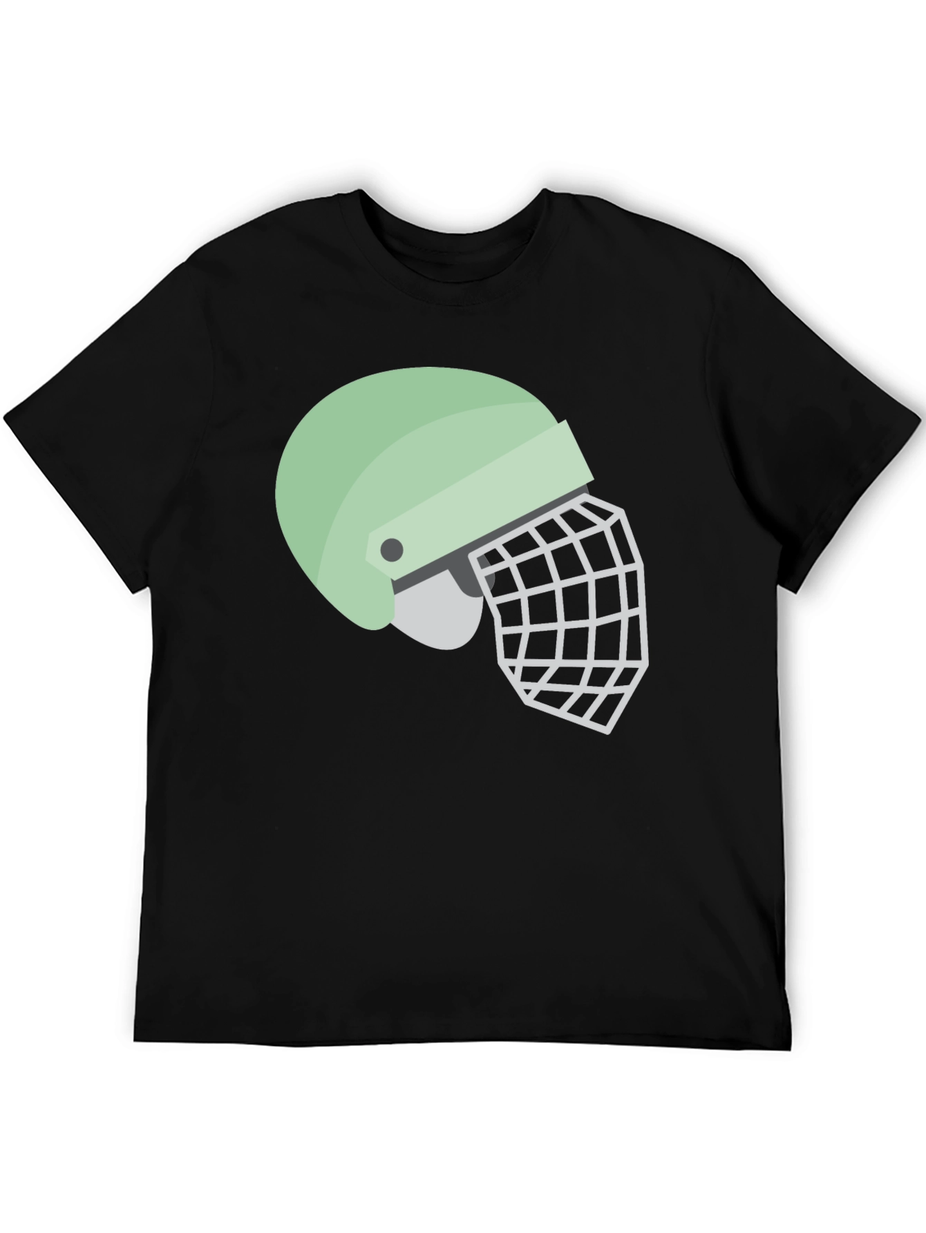 Helmet Graphic Tee - Black Cotton Casual Shirt