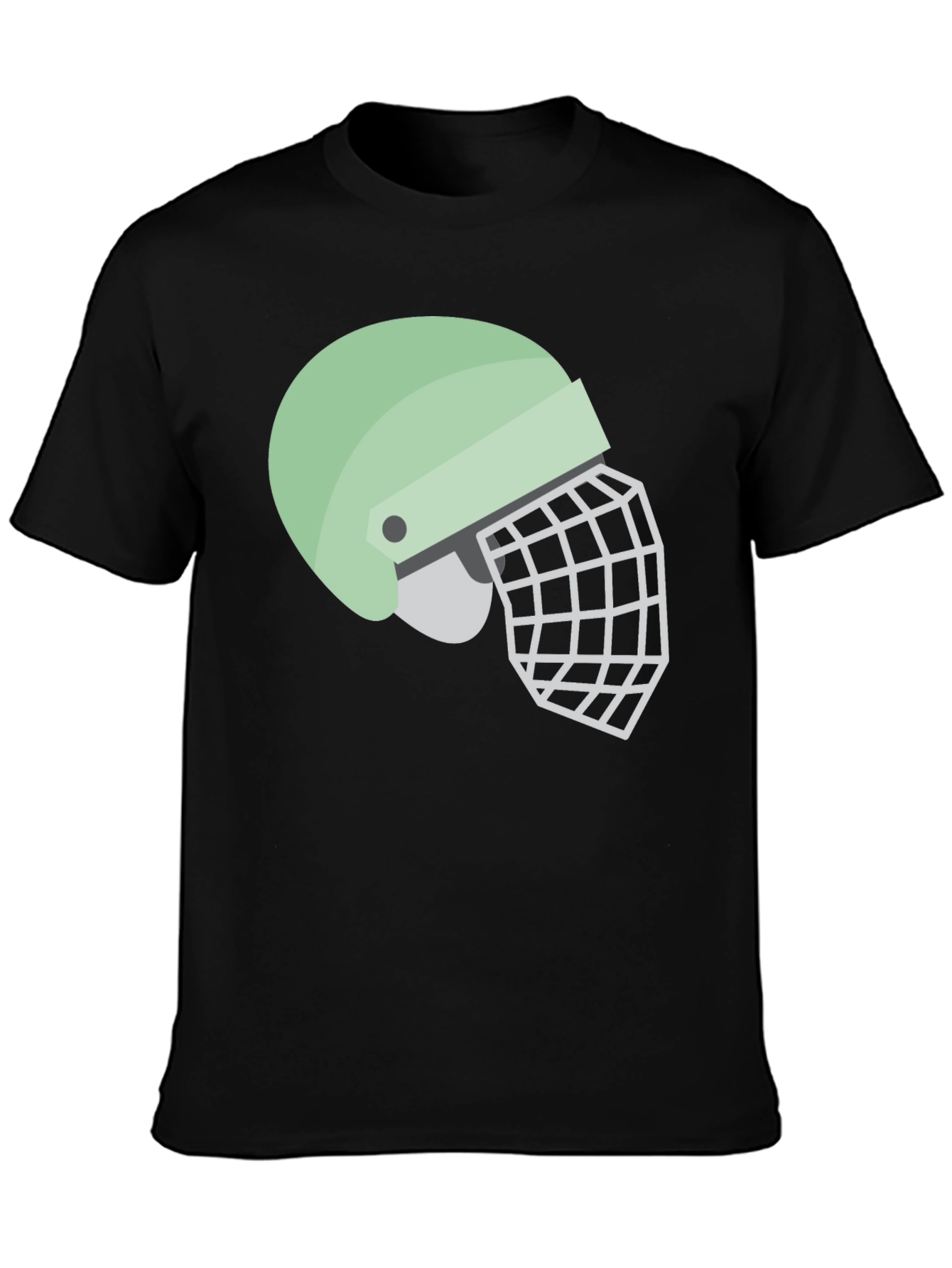 Helmet Graphic Tee - Black Cotton Casual Shirt