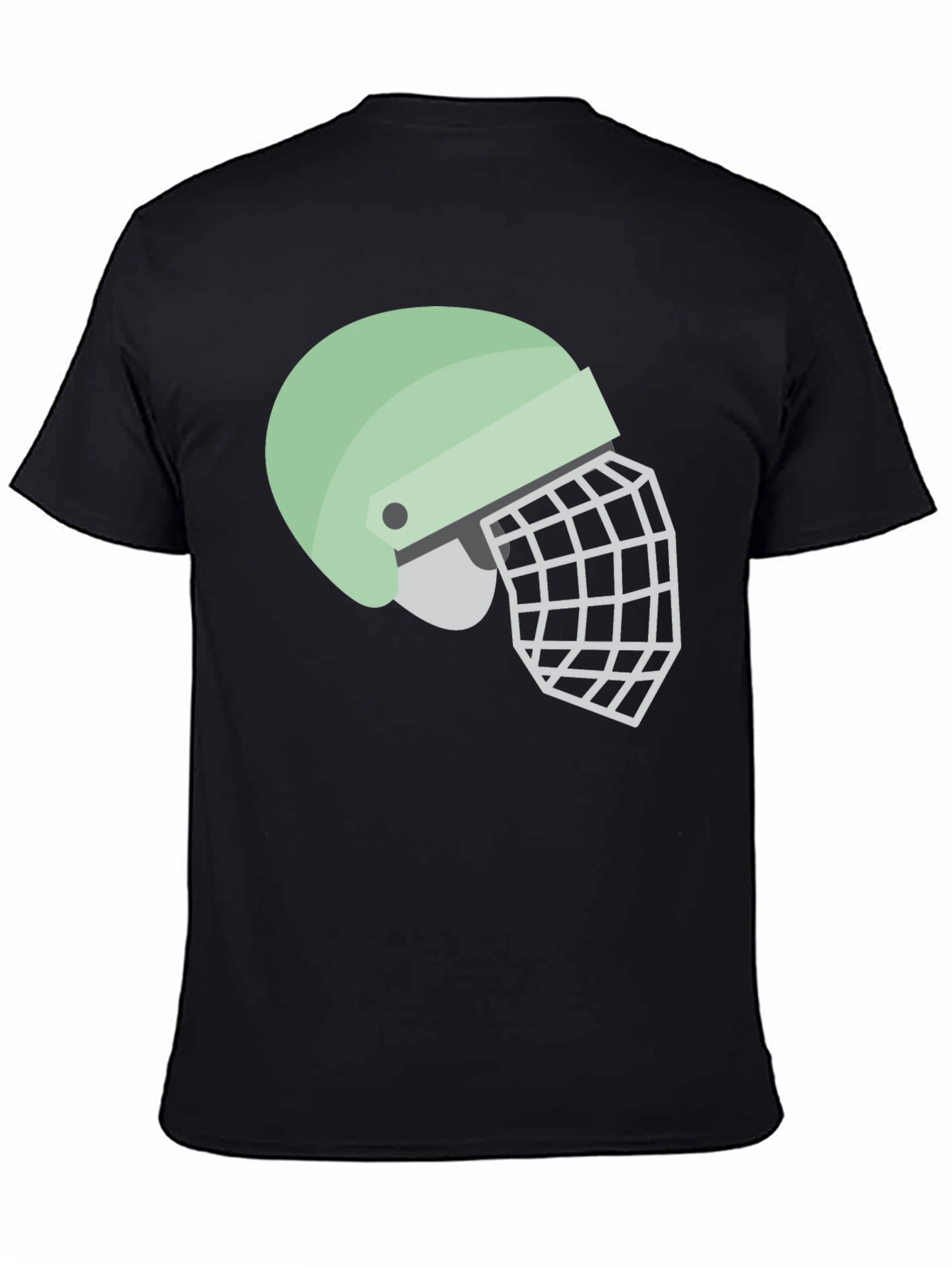 Helmet Graphic Tee - Black Cotton Casual Shirt