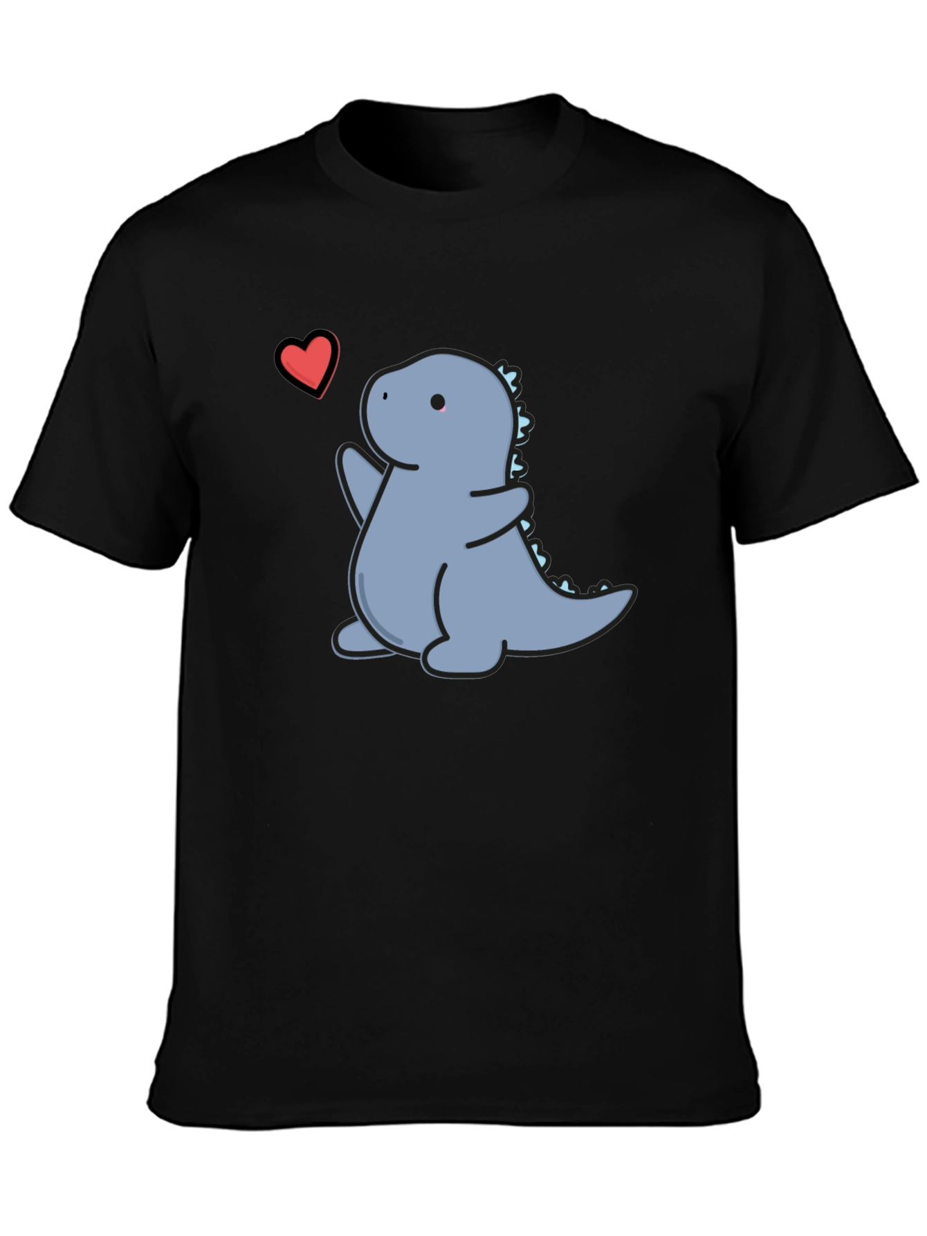 Cute Dinosaur Heart Graphic T-Shirt