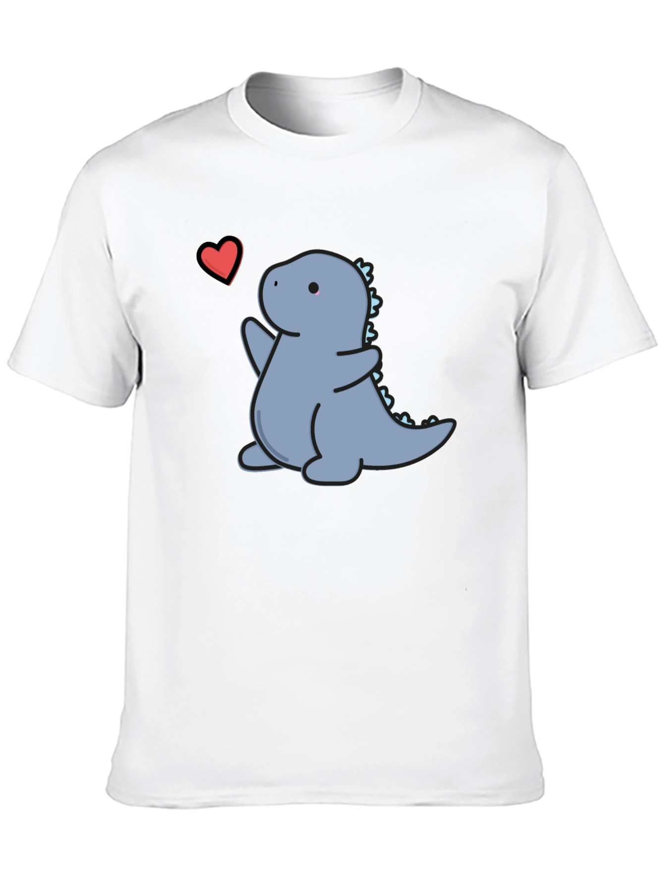 Cute Dinosaur Heart Graphic T-Shirt