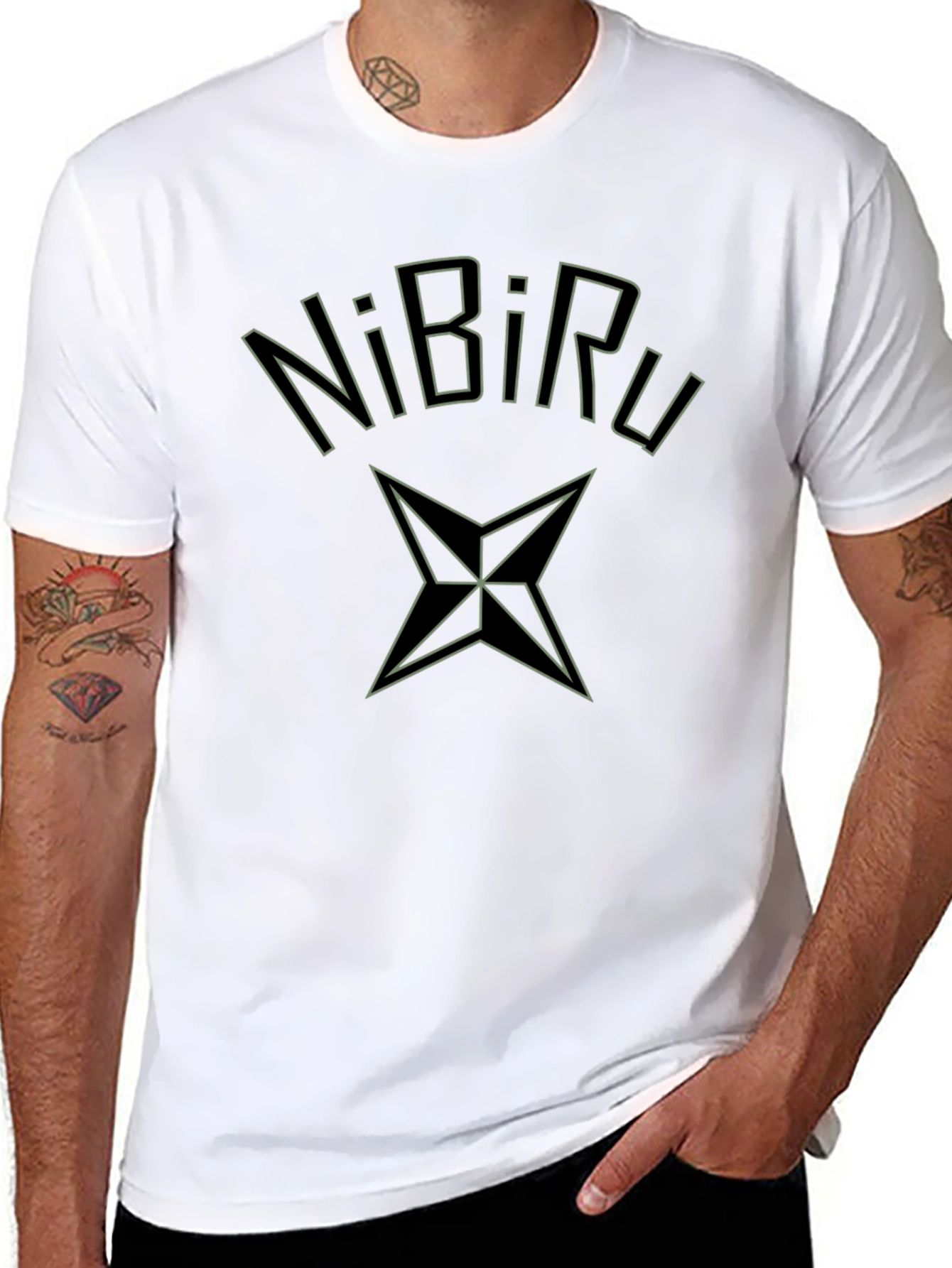 Nibiru Graphic Print Black T-Shirt