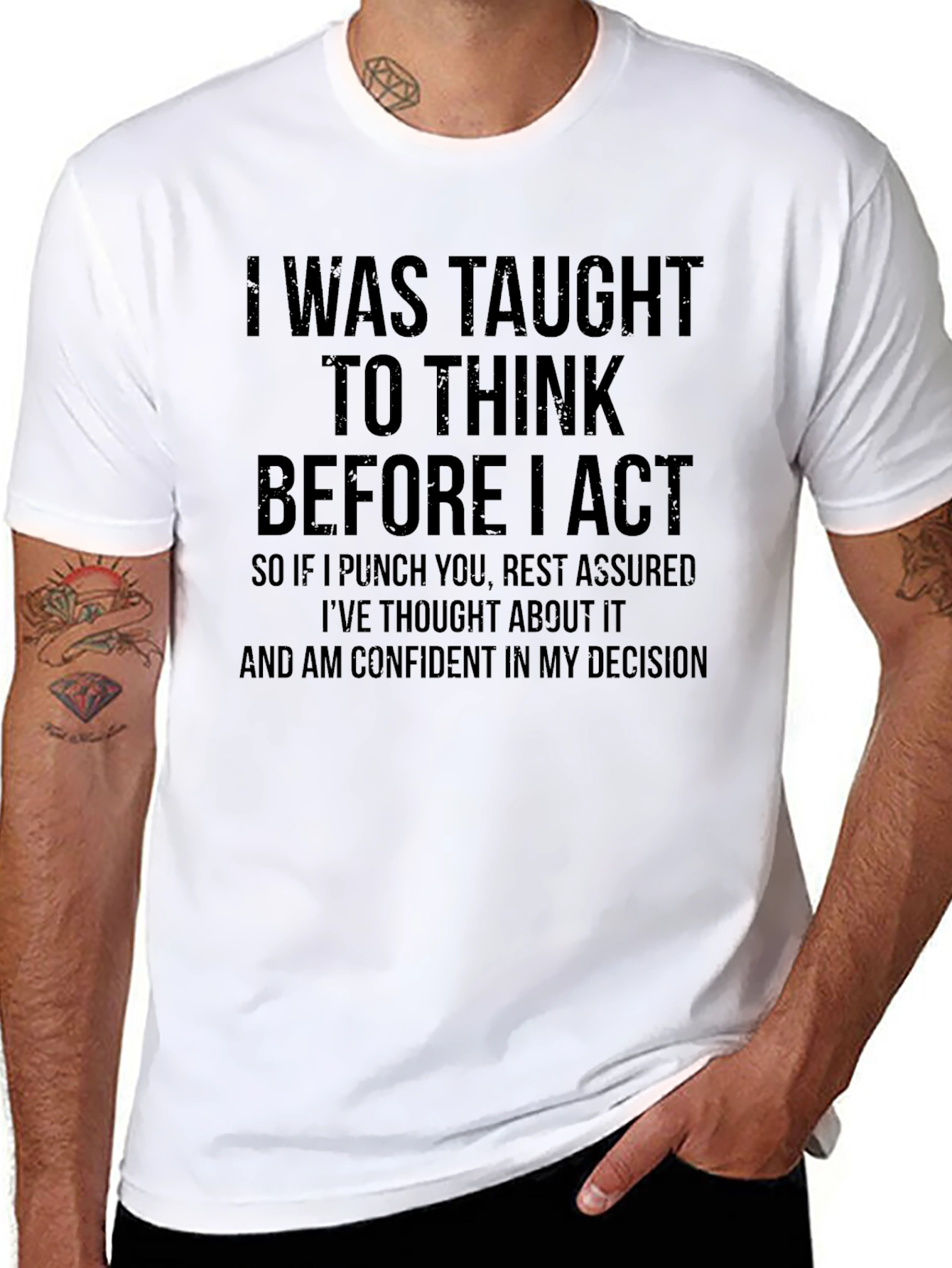 Think Before I Act Black T-Shirt