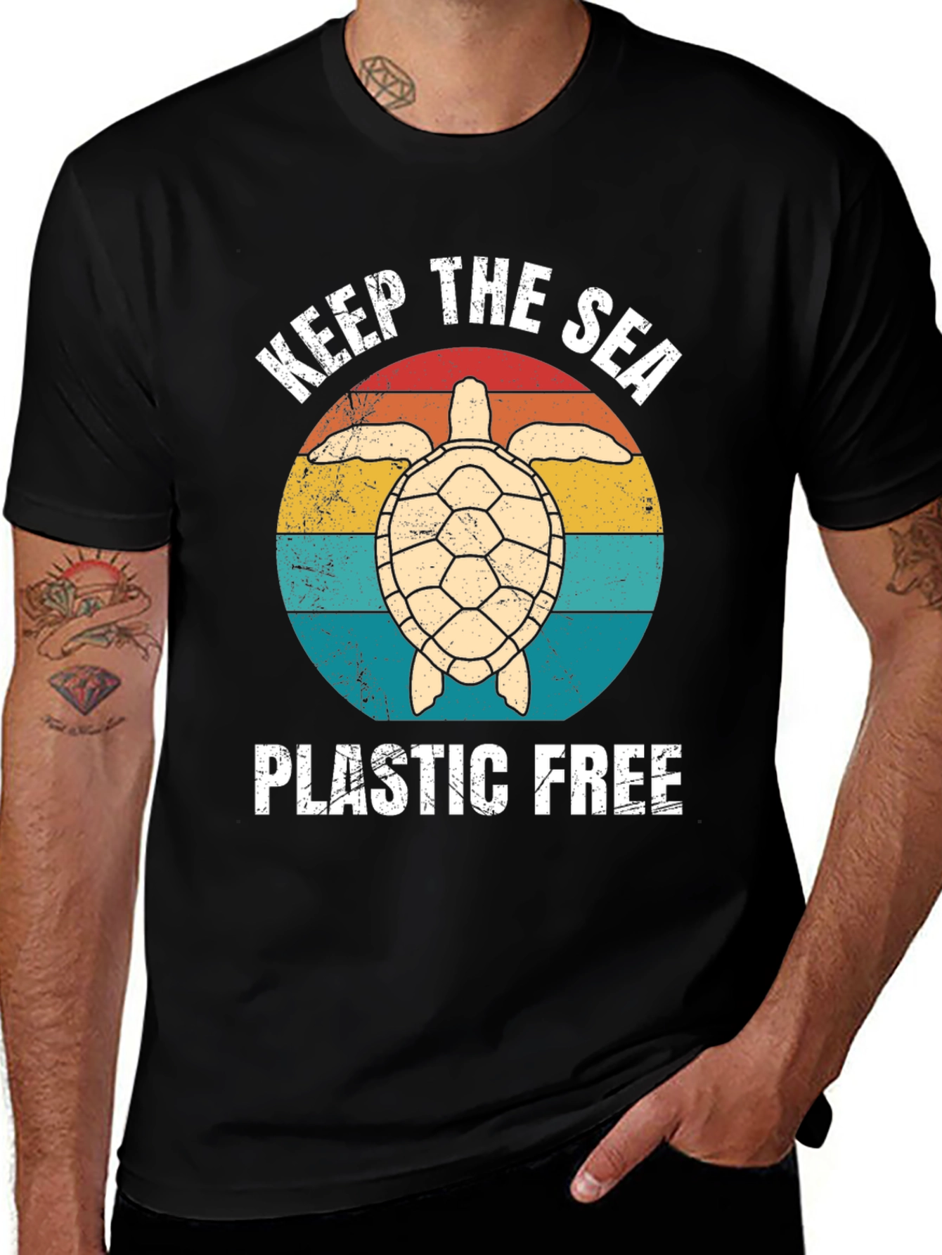 Keep The Sea Plastic Free Turtle Graphic Tee
