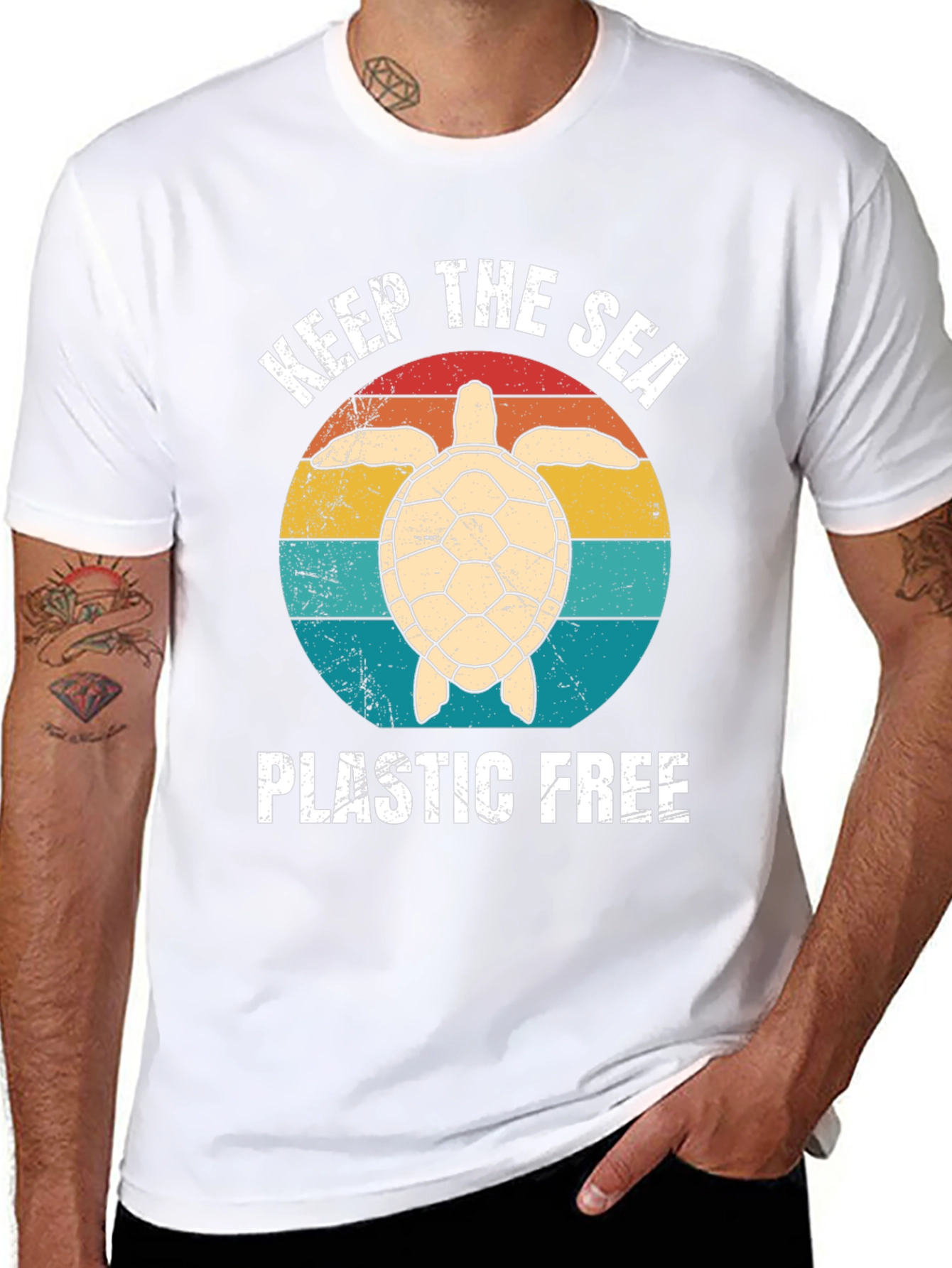 Keep The Sea Plastic Free Turtle Graphic Tee
