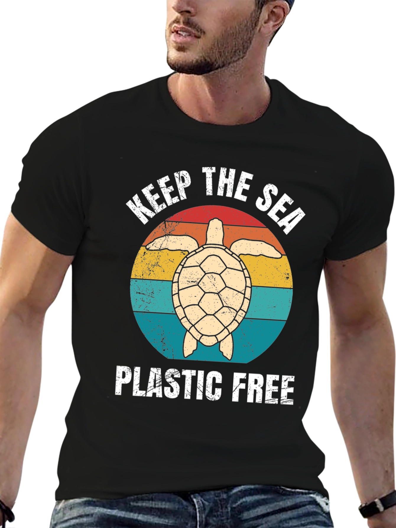 Keep The Sea Plastic Free Turtle Graphic Tee