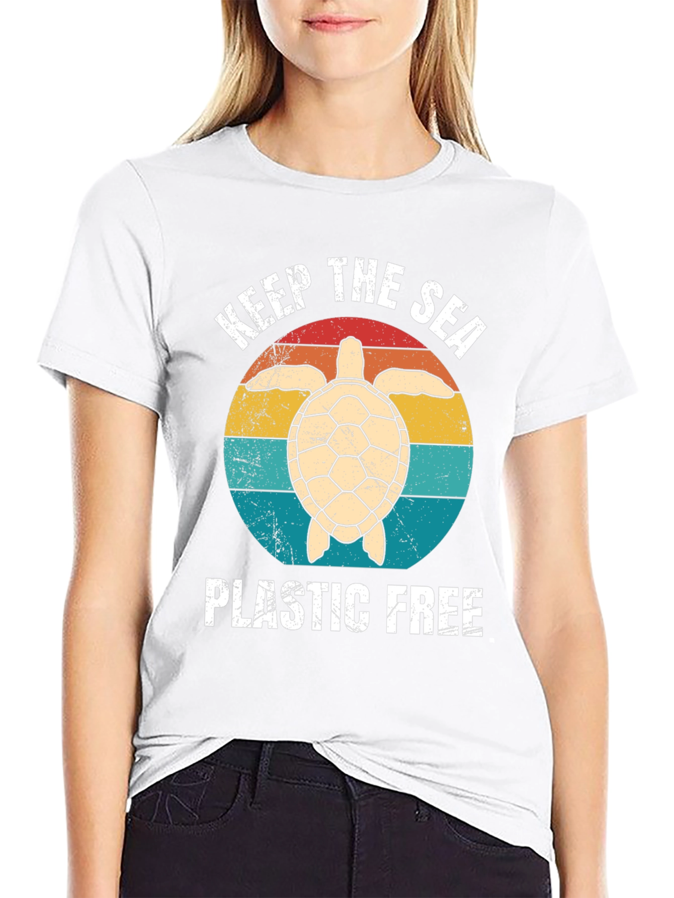 Keep The Sea Plastic Free Turtle Graphic Tee