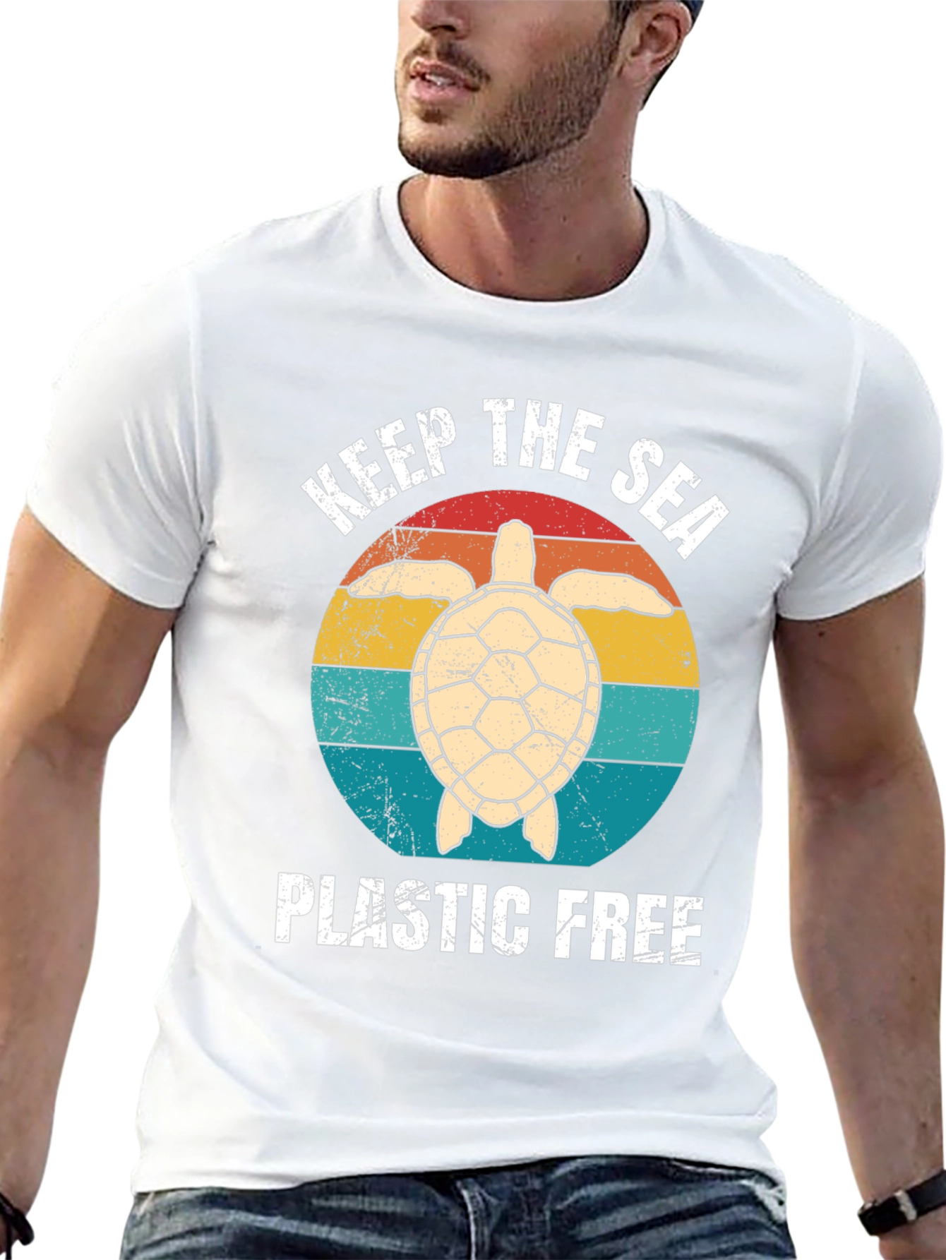 Keep The Sea Plastic Free Turtle Graphic Tee