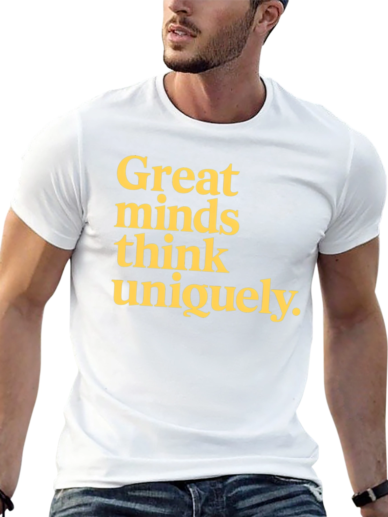 Great Minds Think Uniquely Graphic Tee - Black