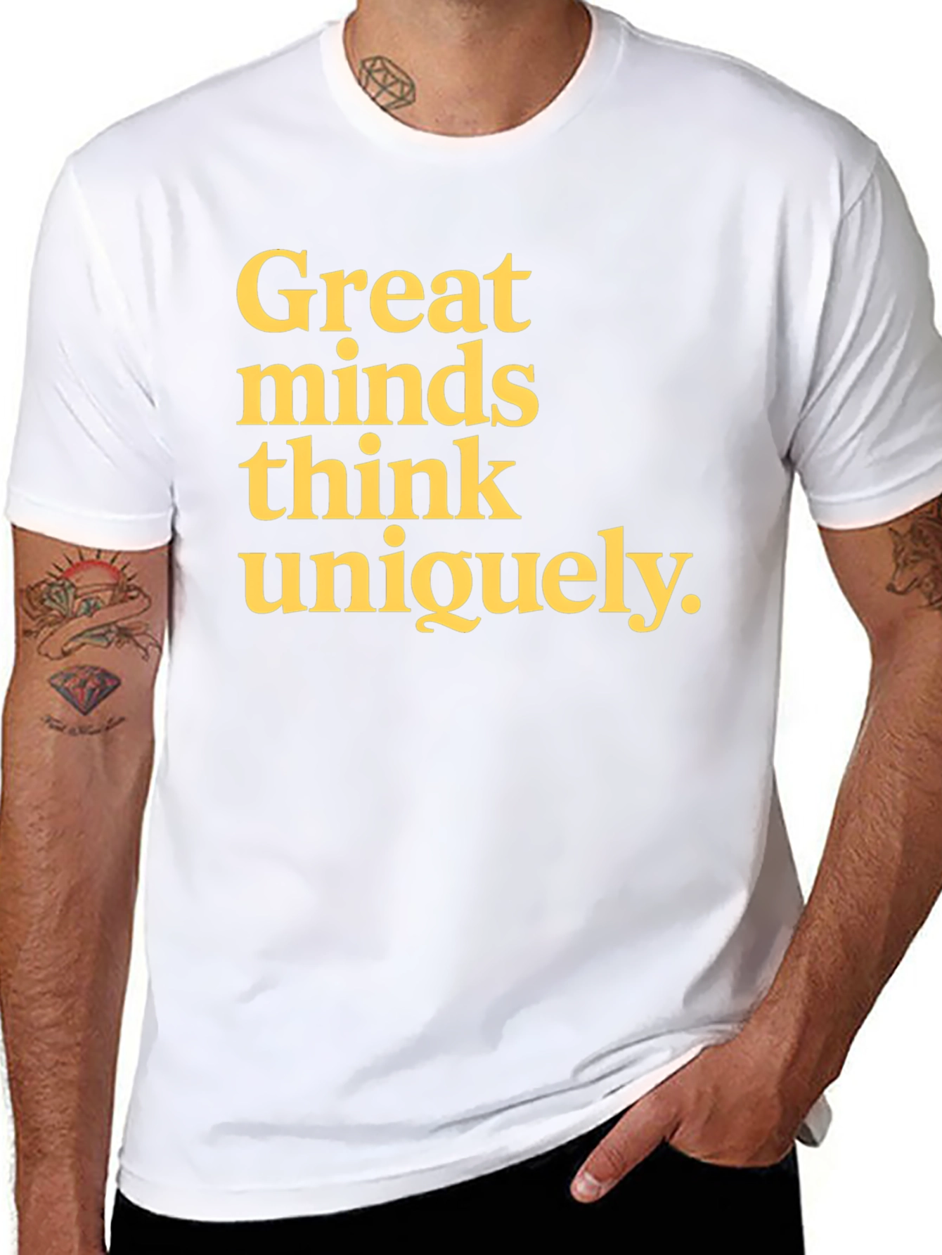 Great Minds Think Uniquely Graphic Tee - Black