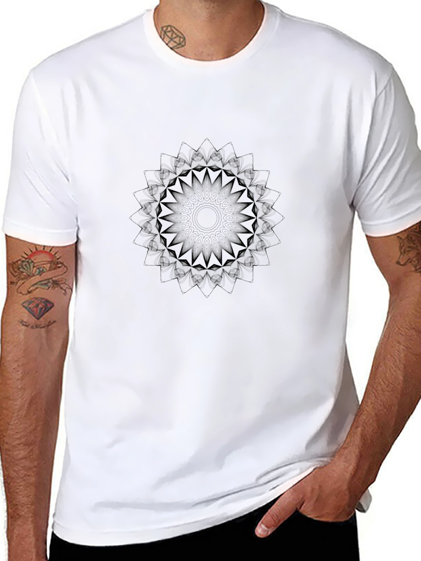Minimalist Mandala Black T-Shirt