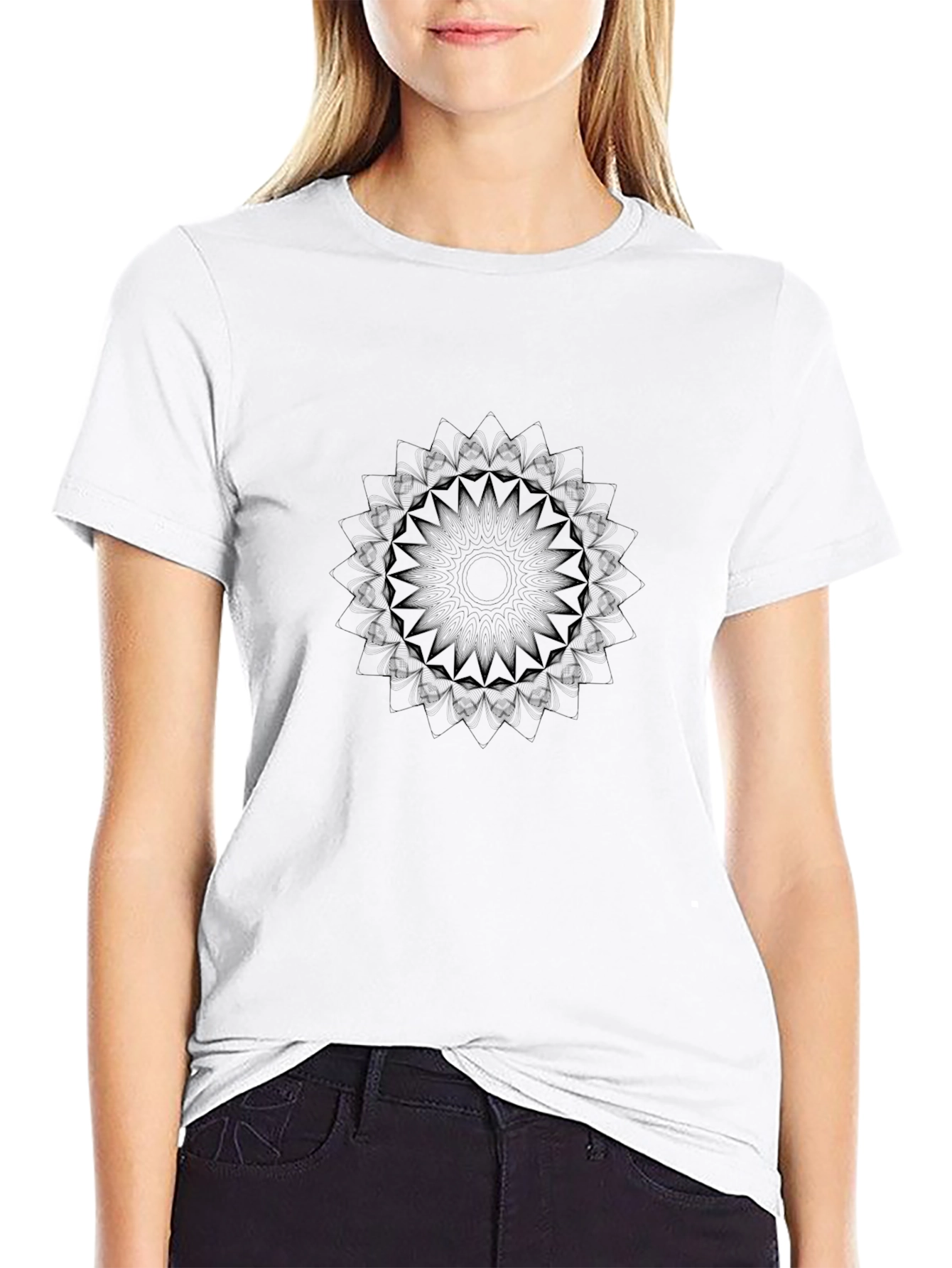 Minimalist Mandala Black T-Shirt