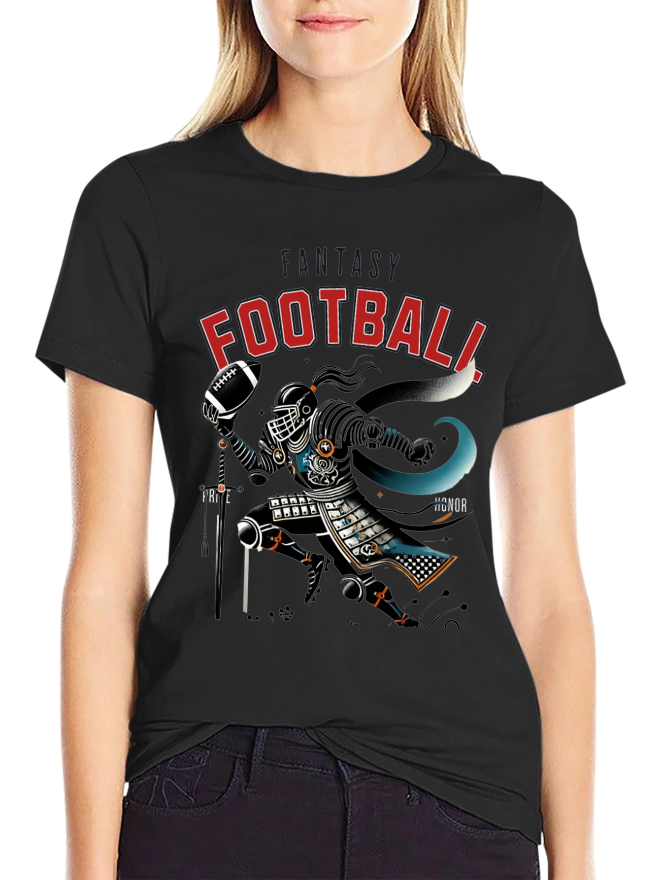 Football Samurai Graphic Tee - Black