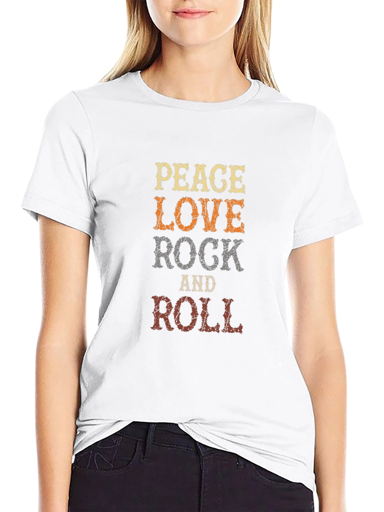Peace Love Rock and Roll Graphic Tee