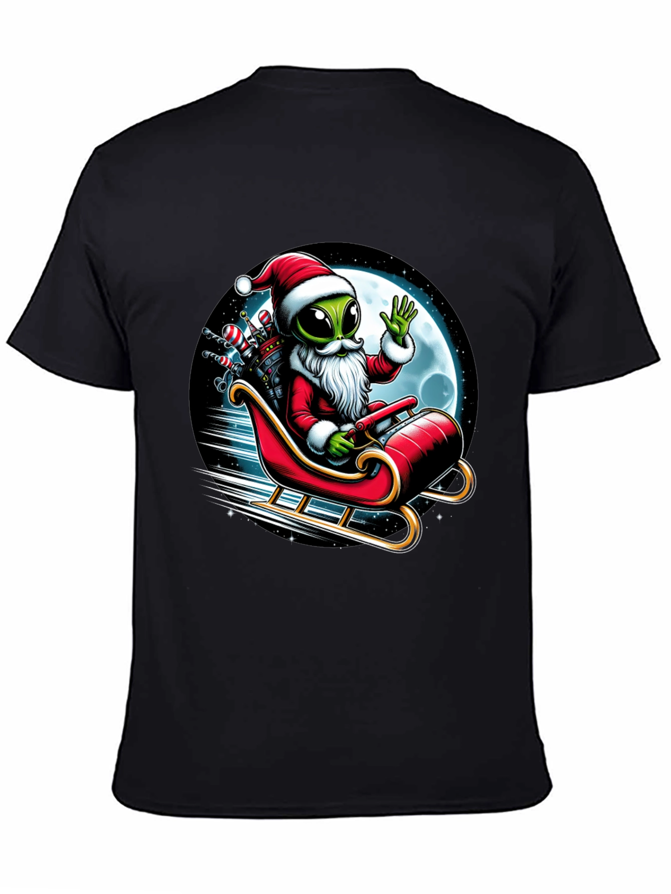 Alien Santa T-Shirt - Holiday Space Sleigh Ride