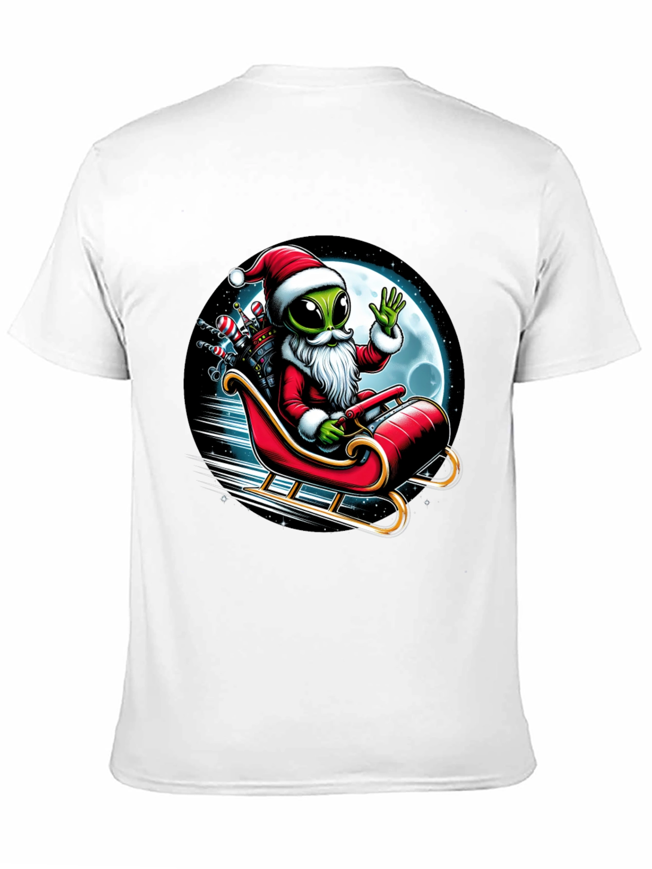 Alien Santa T-Shirt - Holiday Space Sleigh Ride