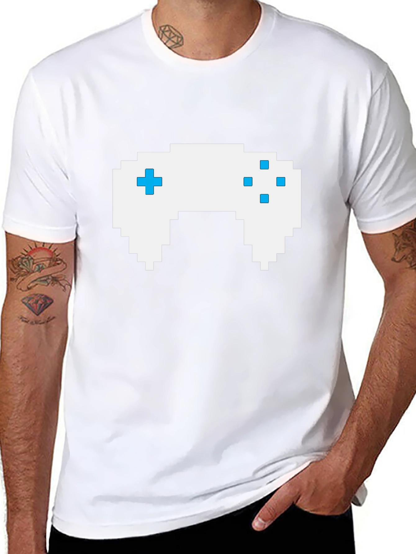 Gamer Pixel Art Black T-Shirt
