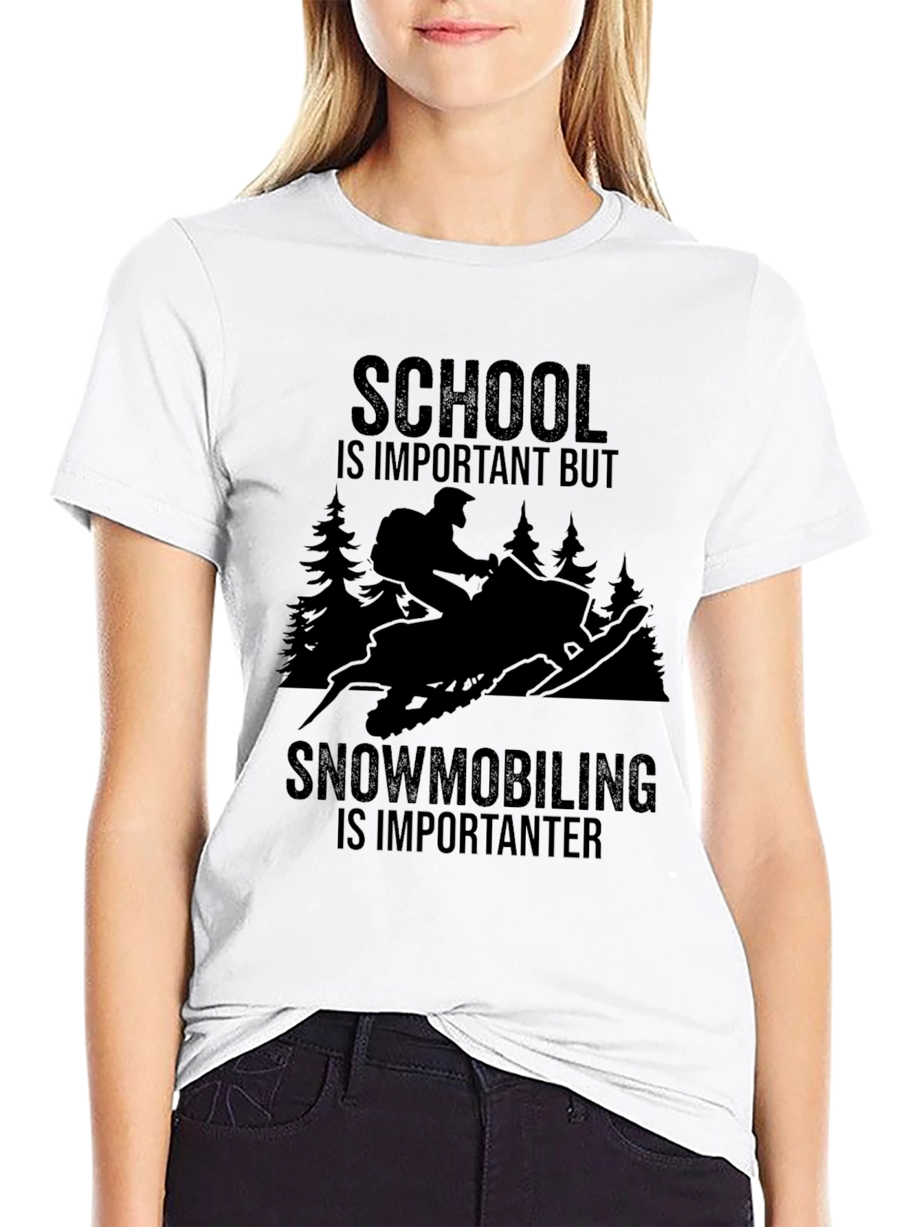 Snowmobiling is Importanter Black T-Shirt