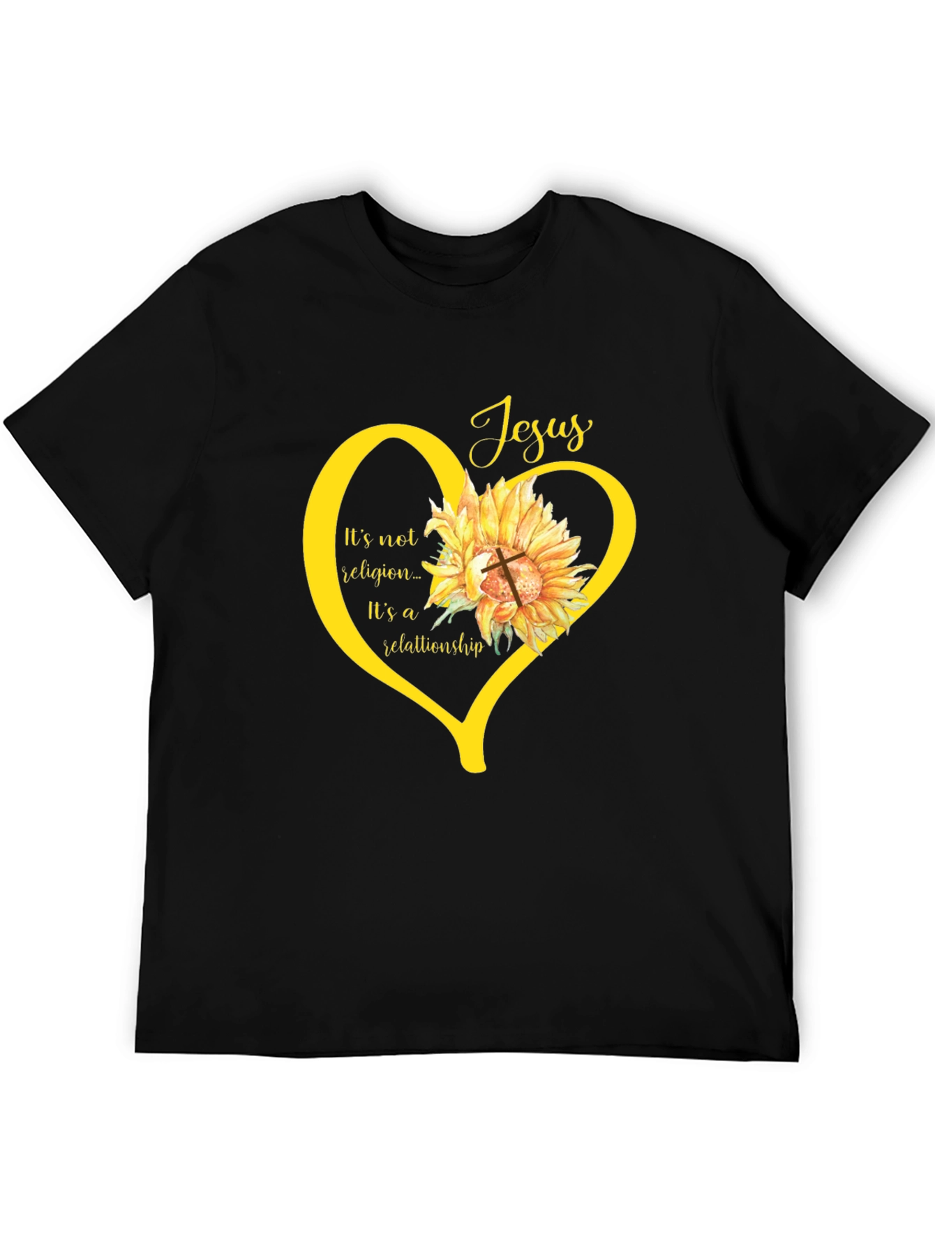 Faith-Based Sunflower Heart Graphic Tee
