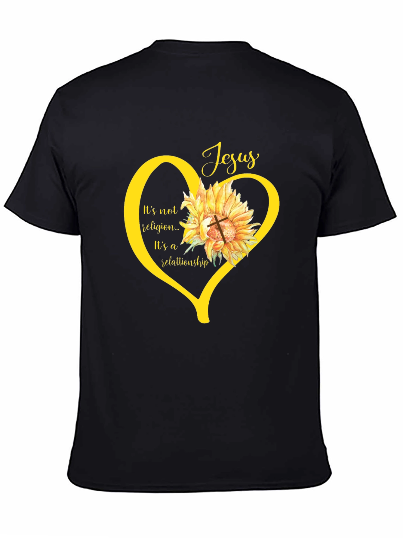 Faith-Based Sunflower Heart Graphic Tee